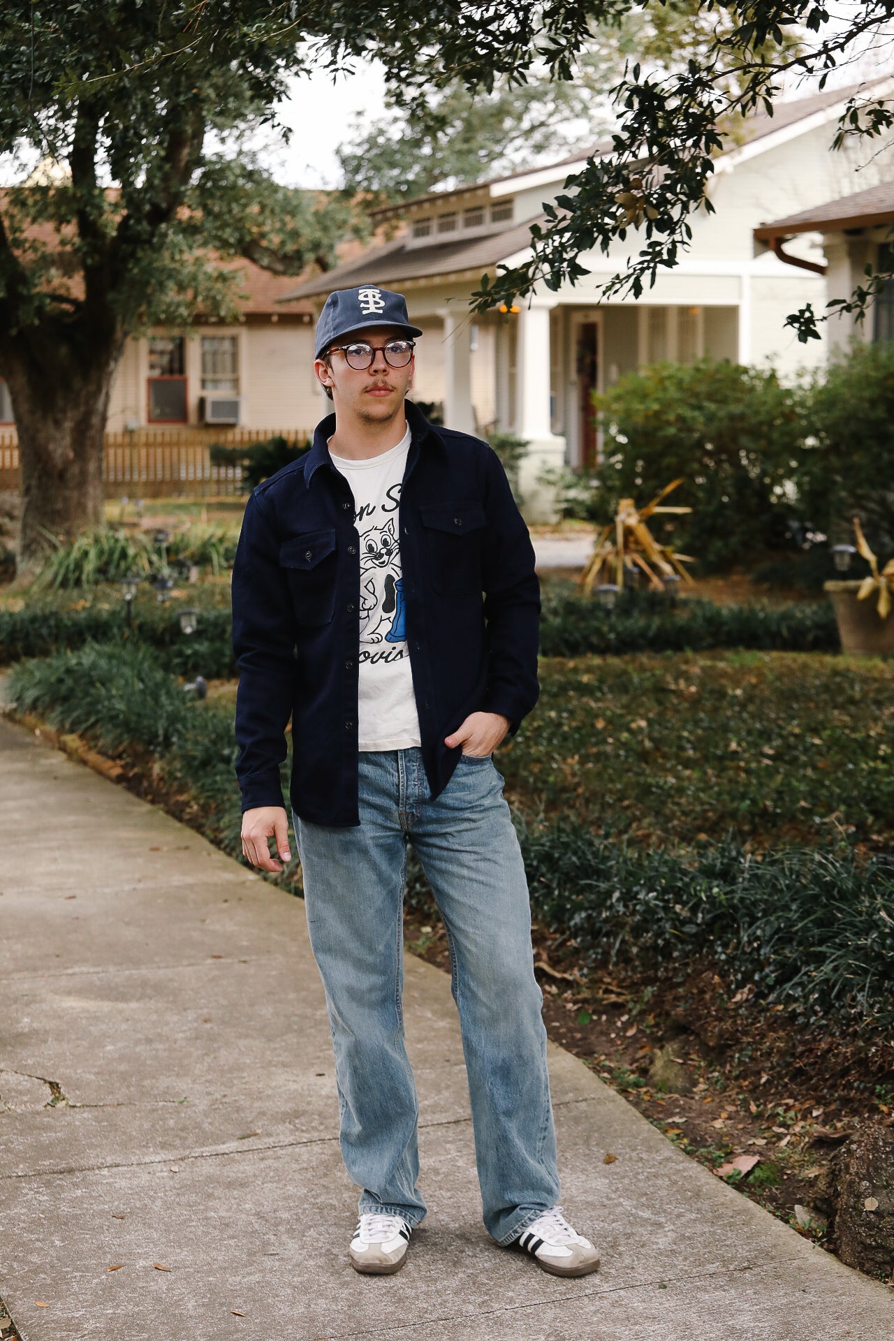 502256 Indigo Tricotine Shirt- Indigo