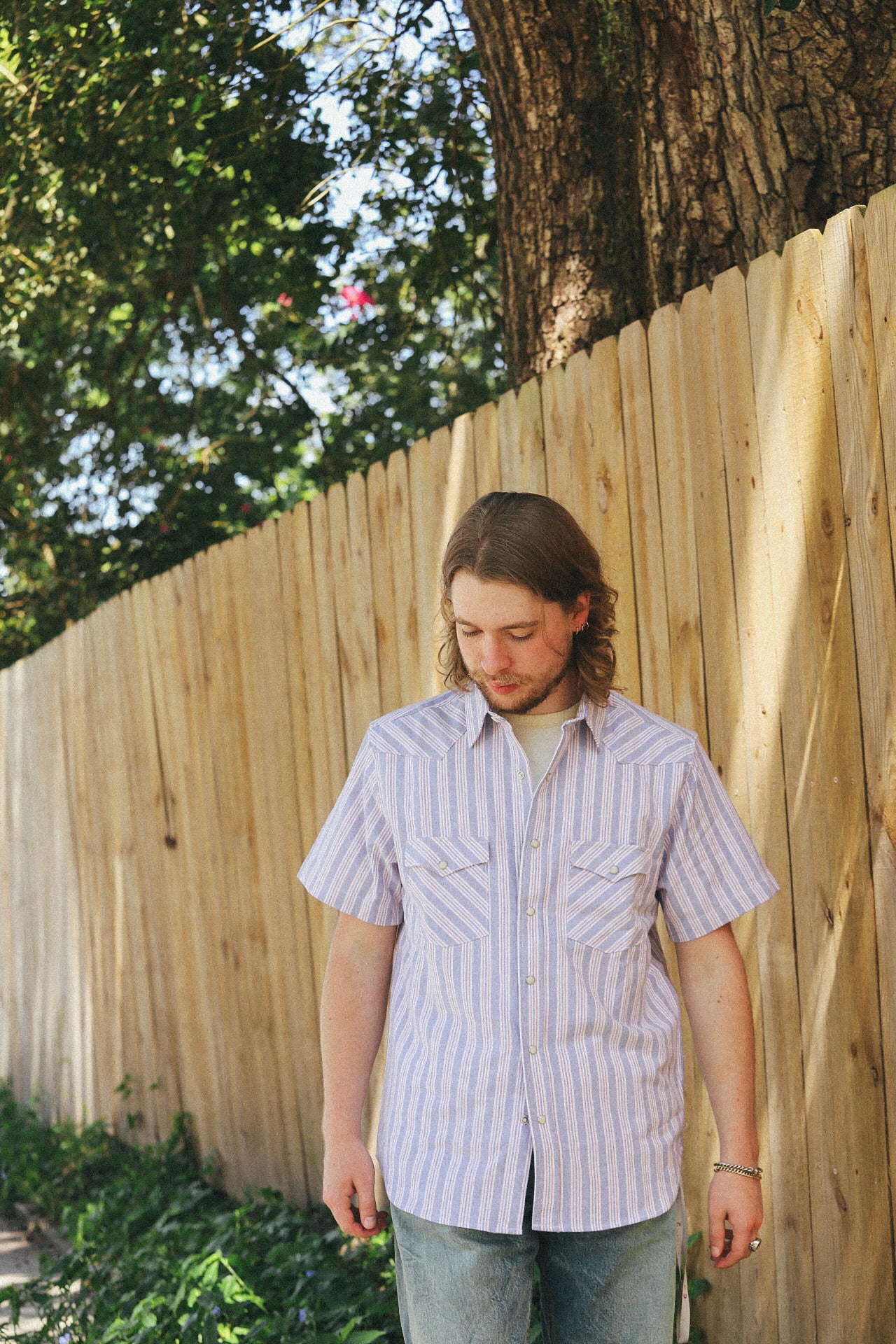 Western Oxford- Red Blue Stripe