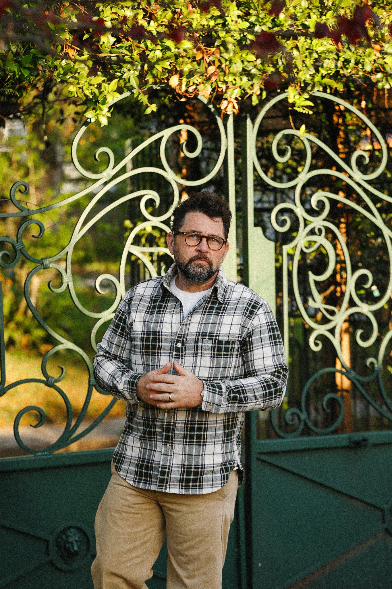 ANM Oxford Shirt -Green/Cream Flannel