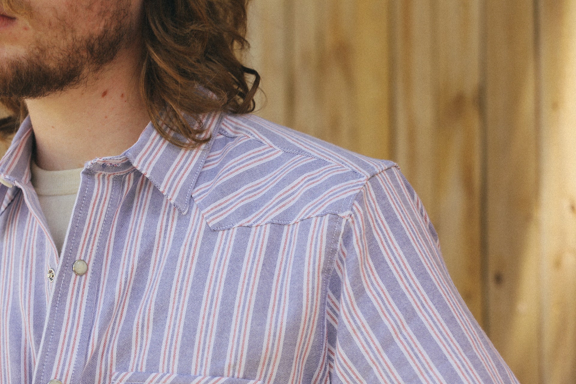 Western Oxford- Red Blue Stripe