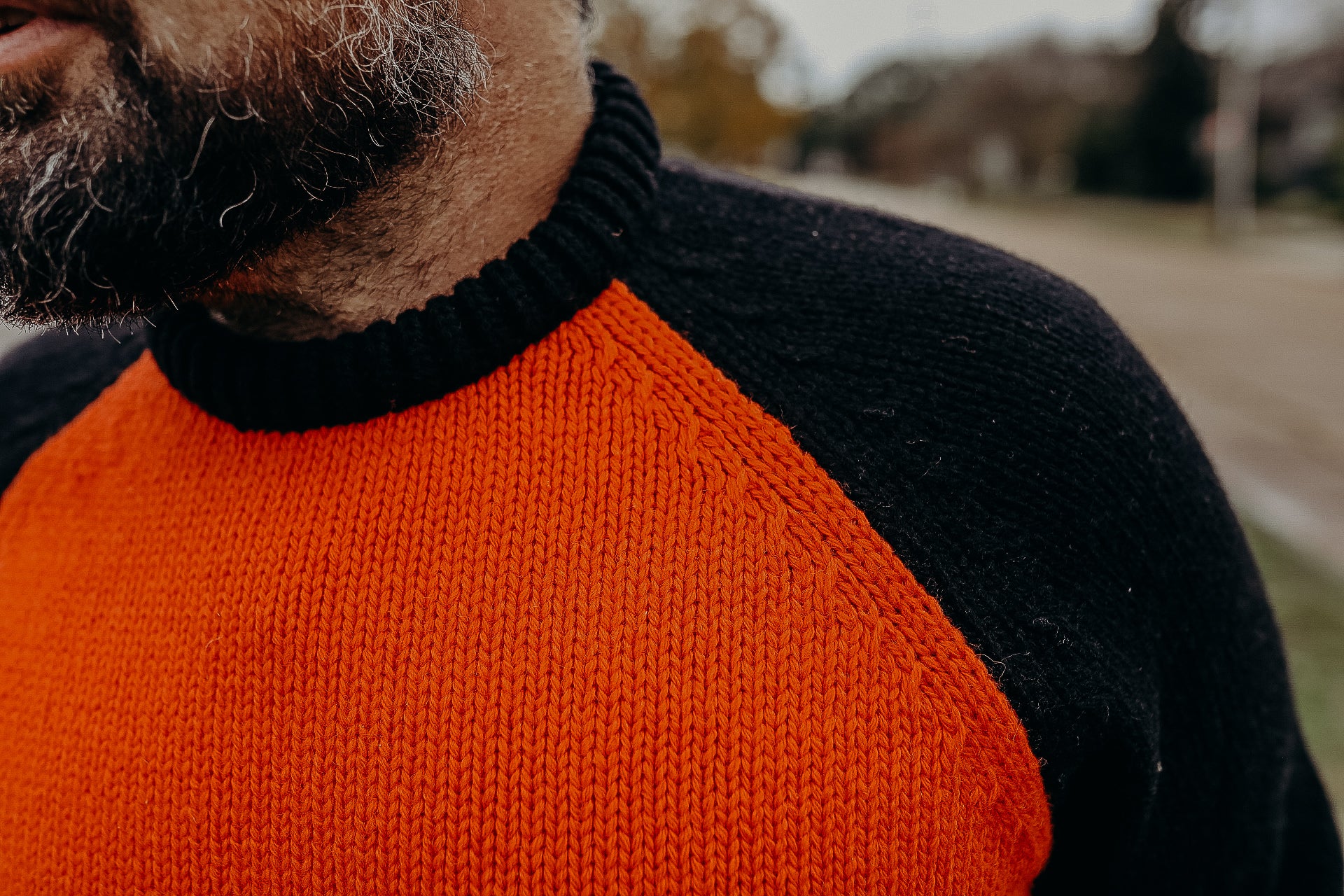 Willow Wool Sweater, Orange / Black