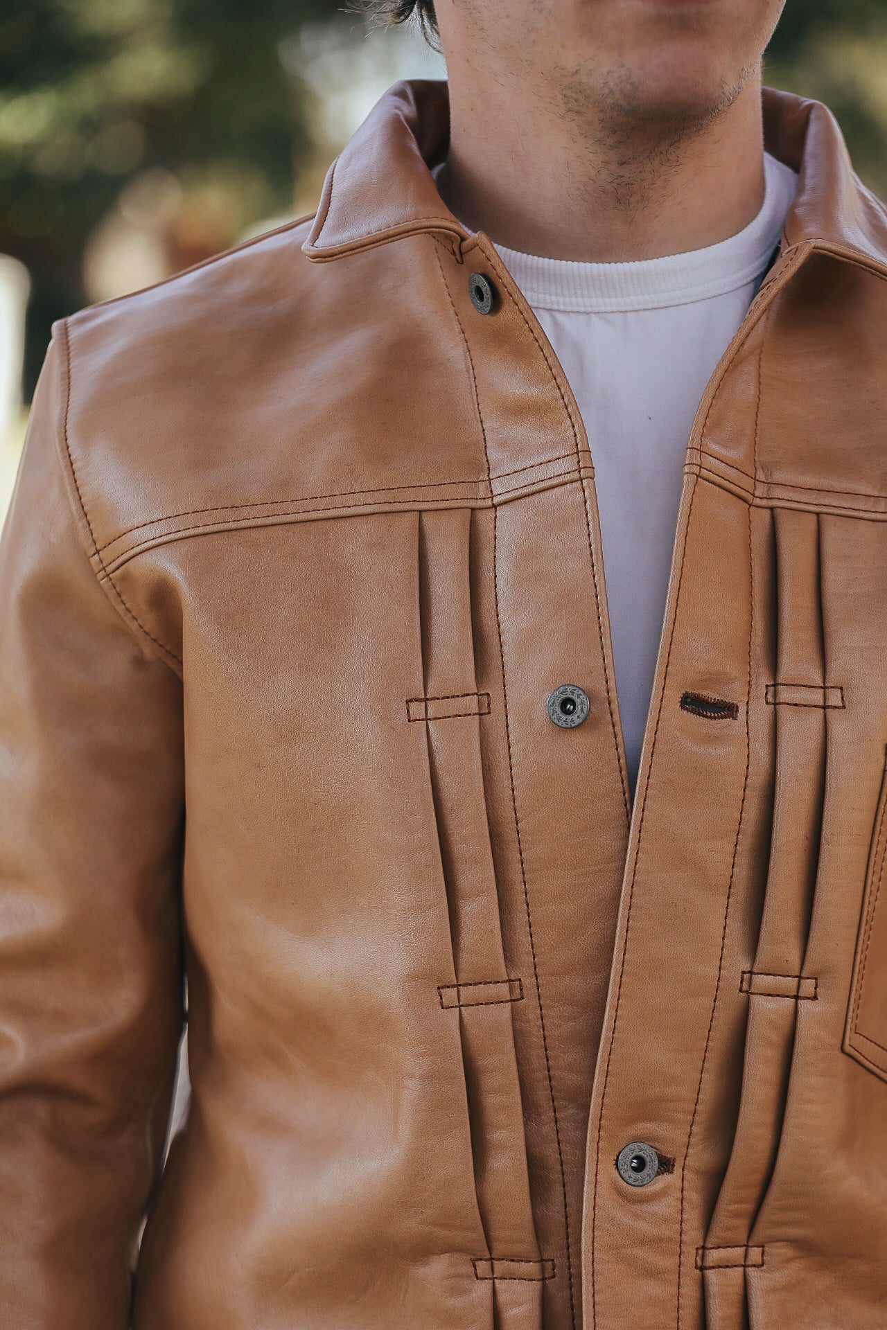 KB-140-T Persimmon Dyed Horsehide WWII Type One Jacket- Kakishibu