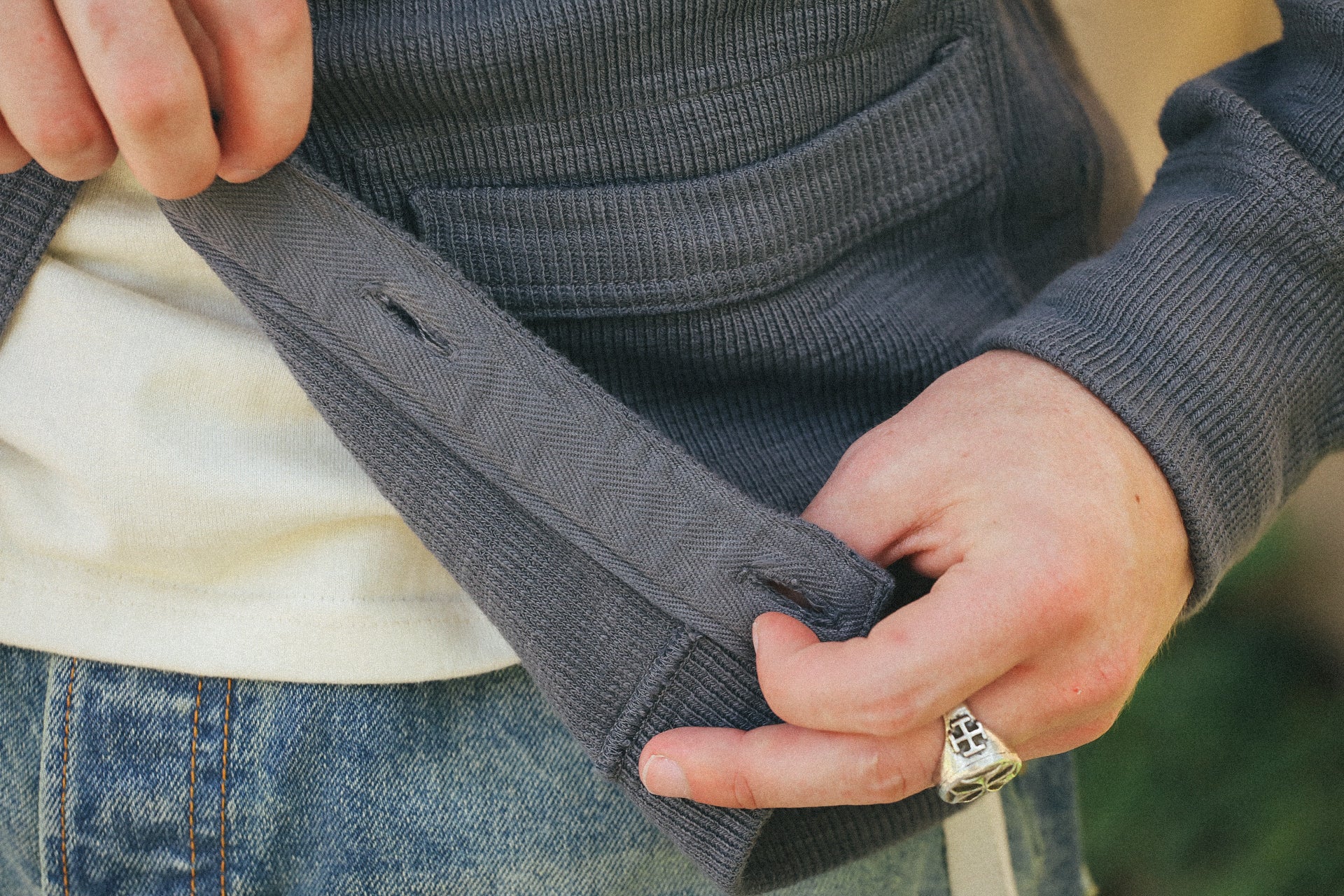Single Rib Cardigan-Grey (772301)