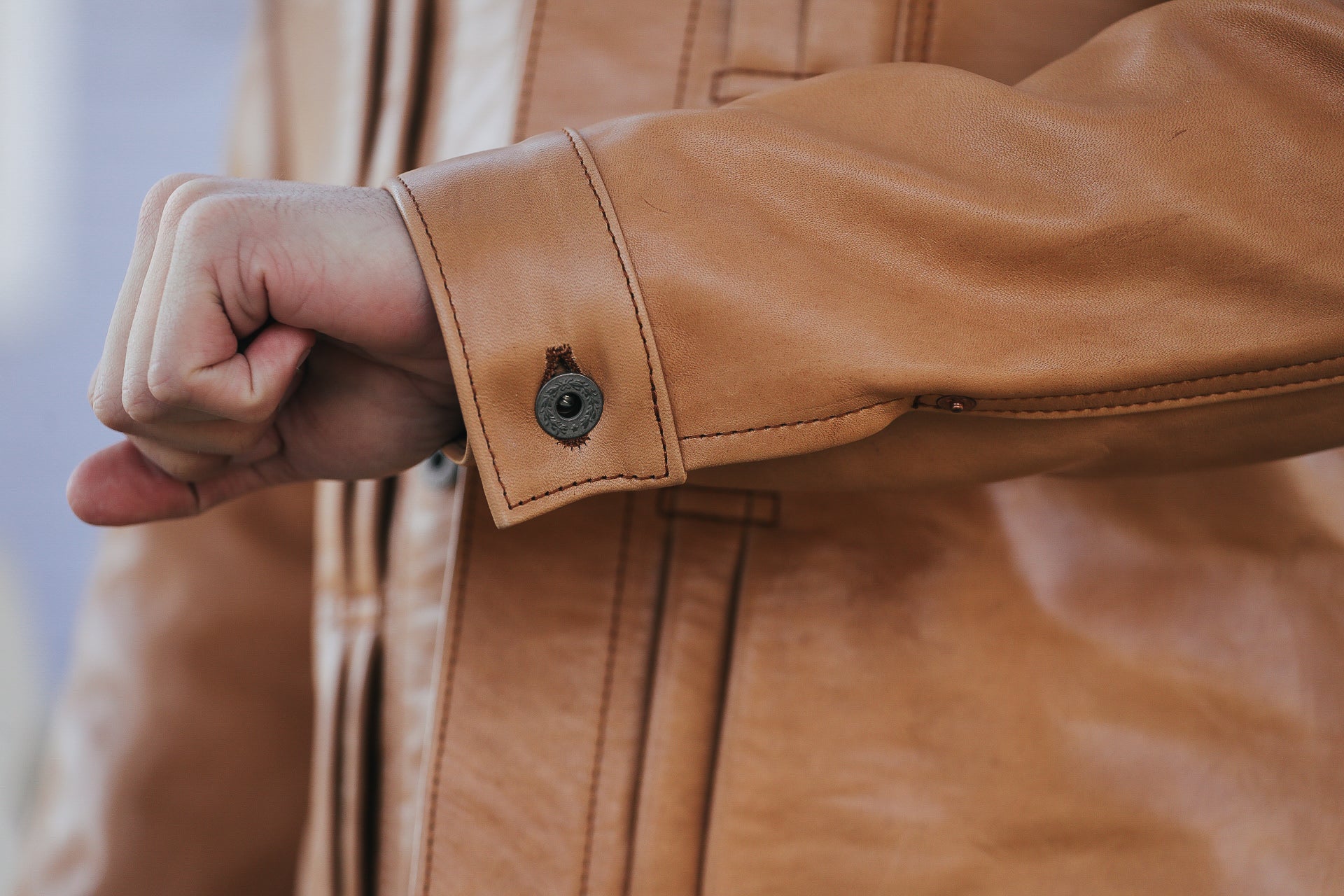 KB-140-T Persimmon Dyed Horsehide WWII Type One Jacket- Kakishibu