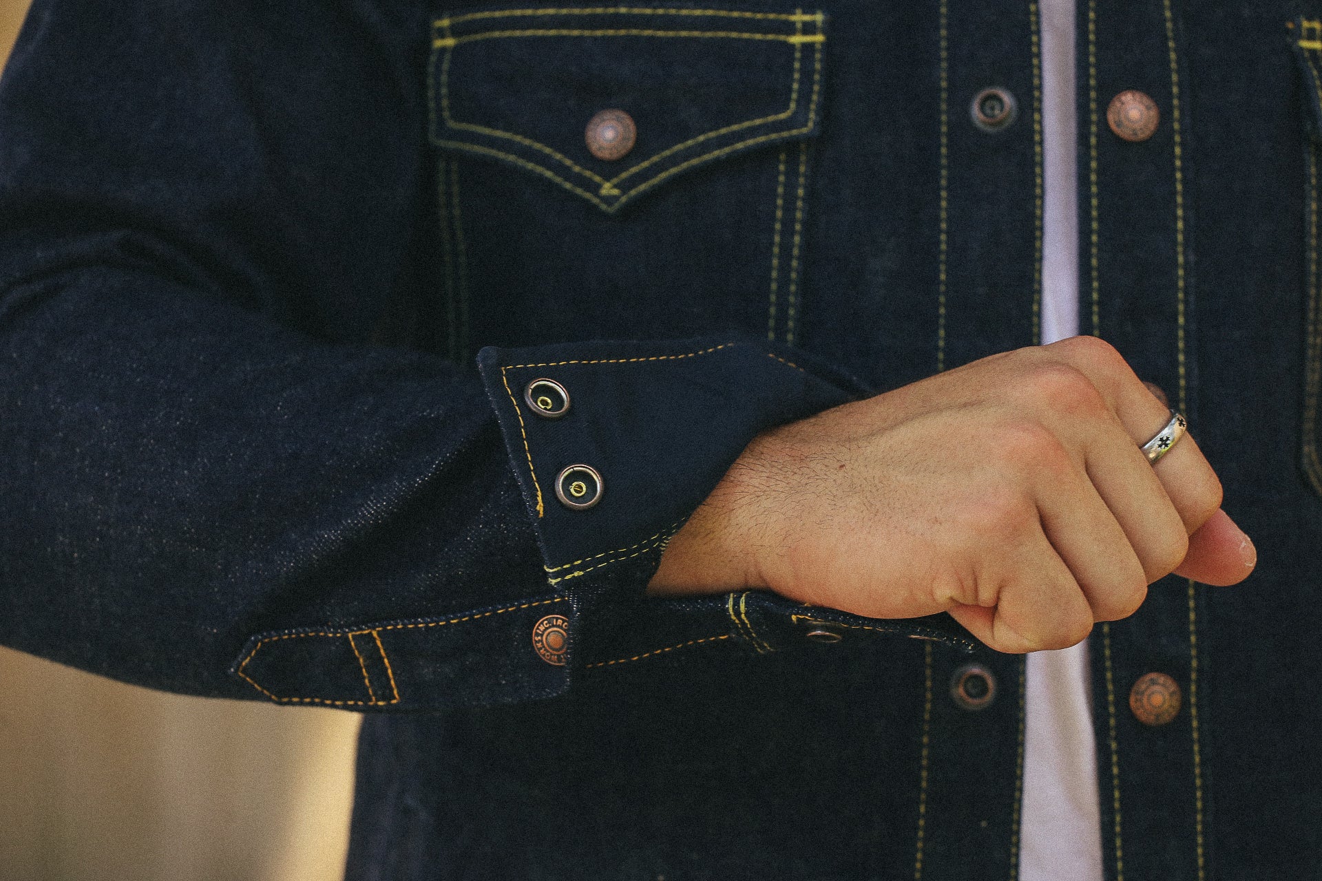 18oz Vintage Selvedge Denim CPO Shirt - Indigo IHSH-292-IND