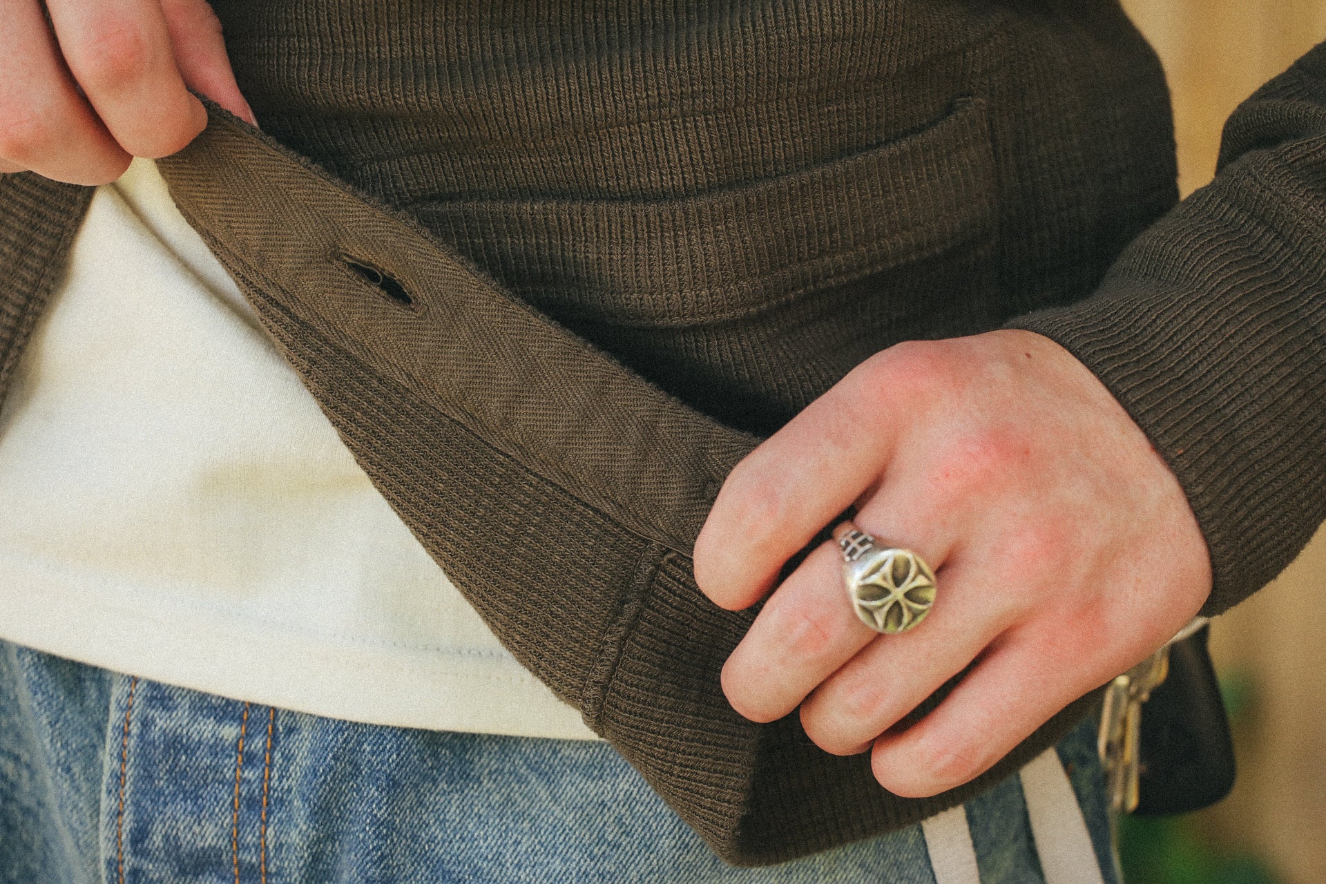 Single Rib Cardigan- Olive (772301)
