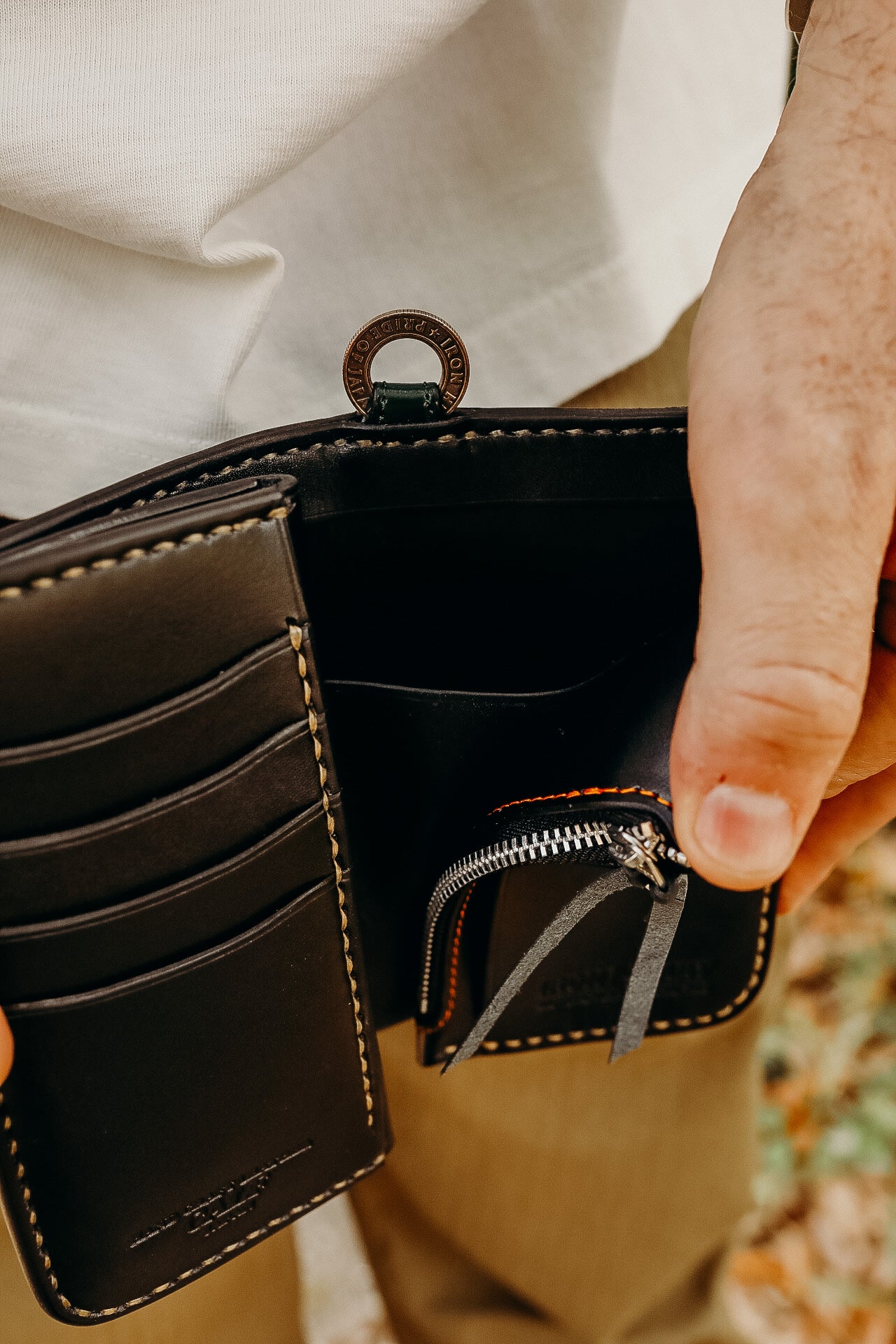 Medium Shell Cordovan Wallet - navy