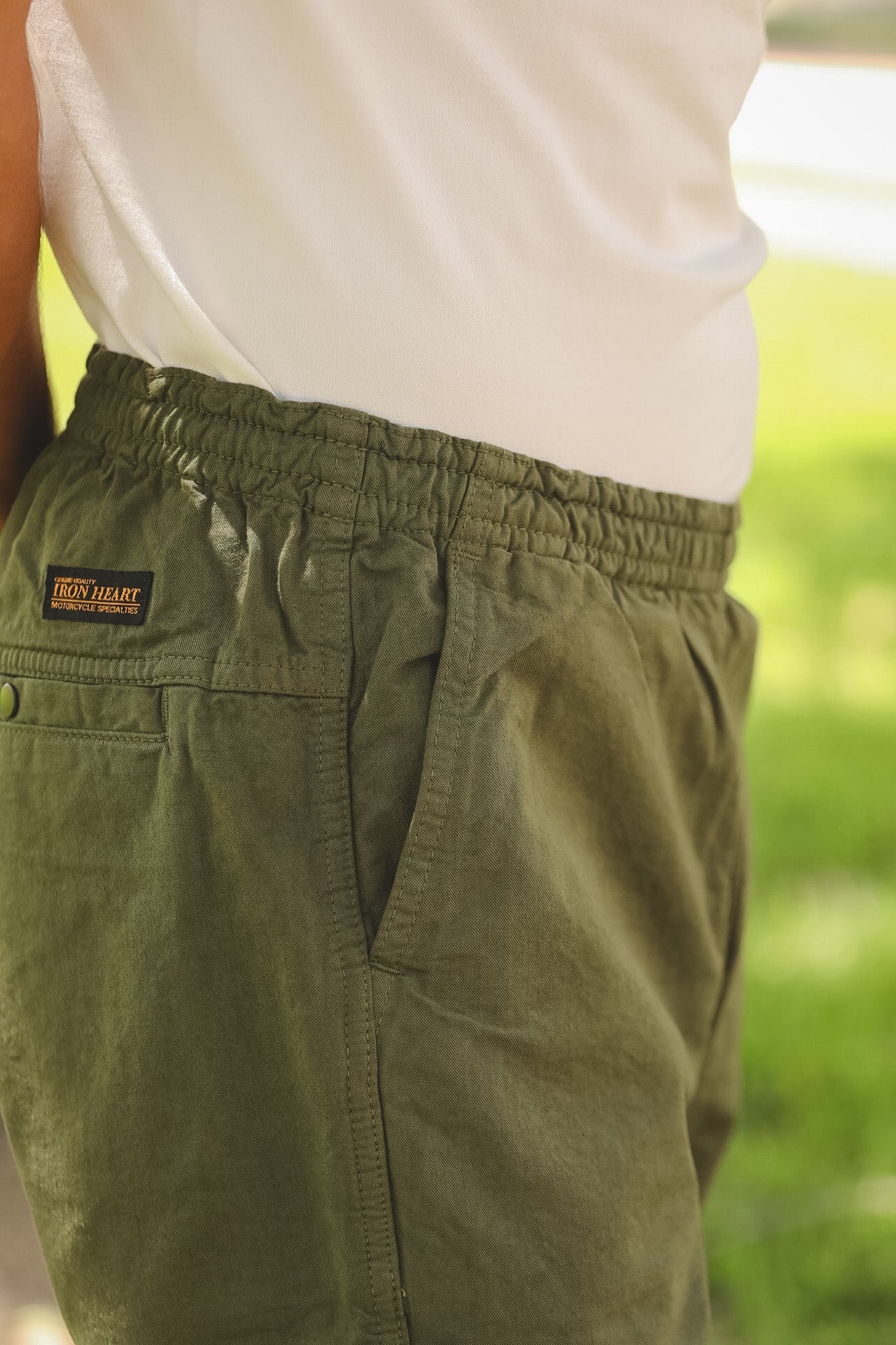IH-729-OLV Iron Heart Cotton Easy Shorts - Olive