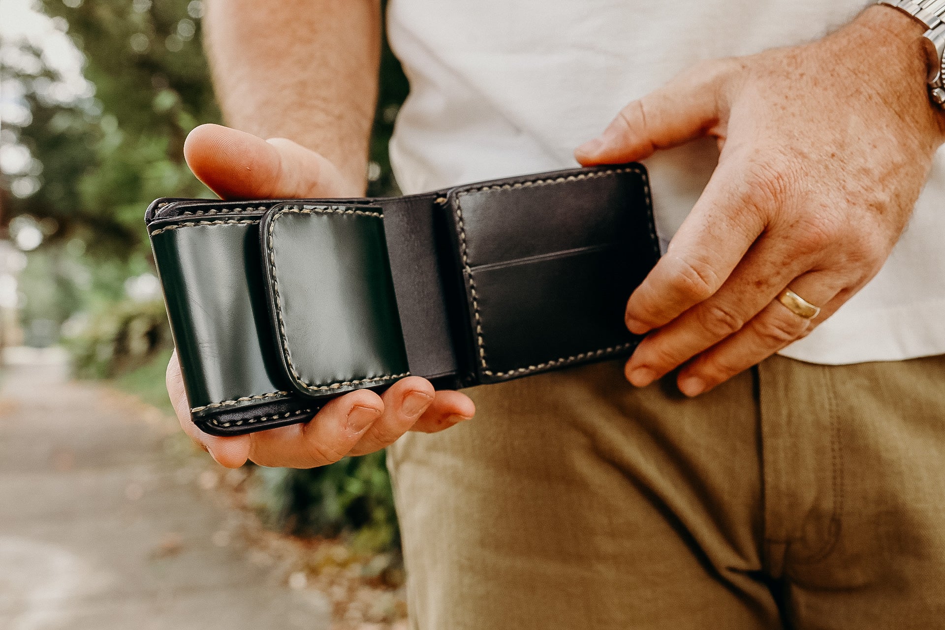 Small Shell Cordovan Wallet - Green