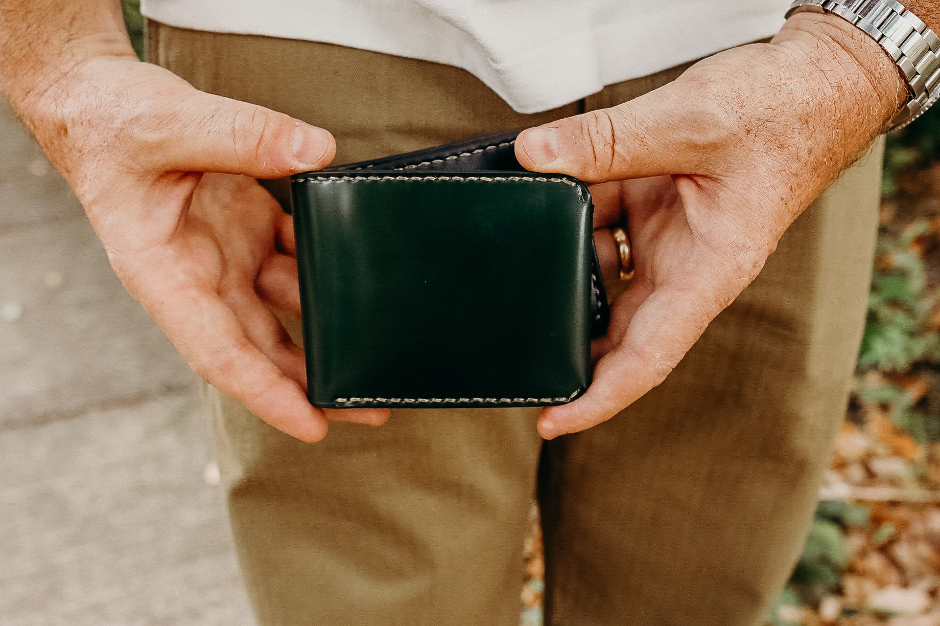 Small Shell Cordovan Wallet - Green