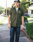 Western Slub Cotton- Olive Drab