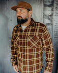 Ultra Heavy Flannel Crazy Check Work Shirt - Brown