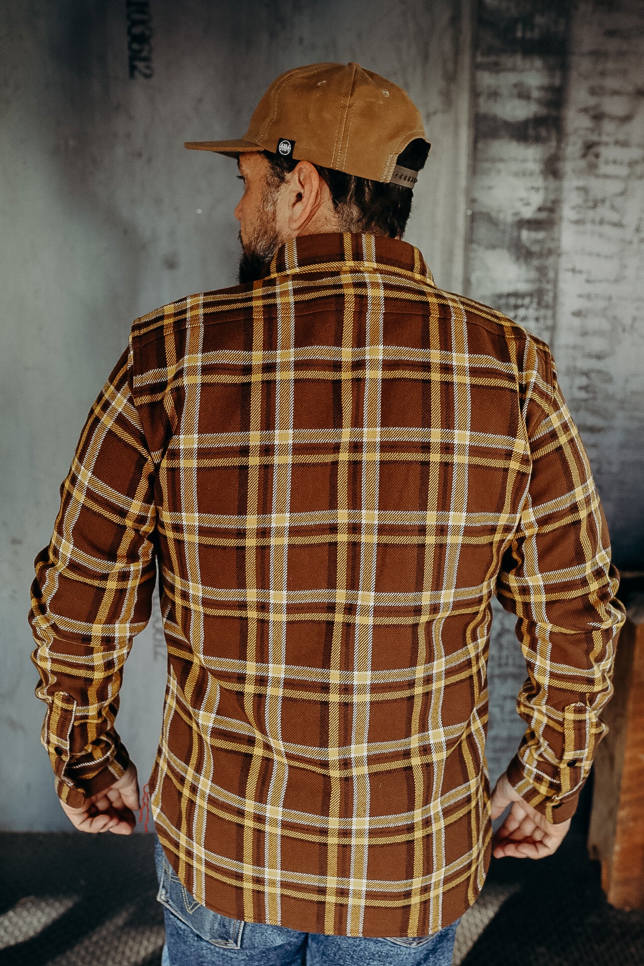 Ultra Heavy Flannel Crazy Check Work Shirt - Brown