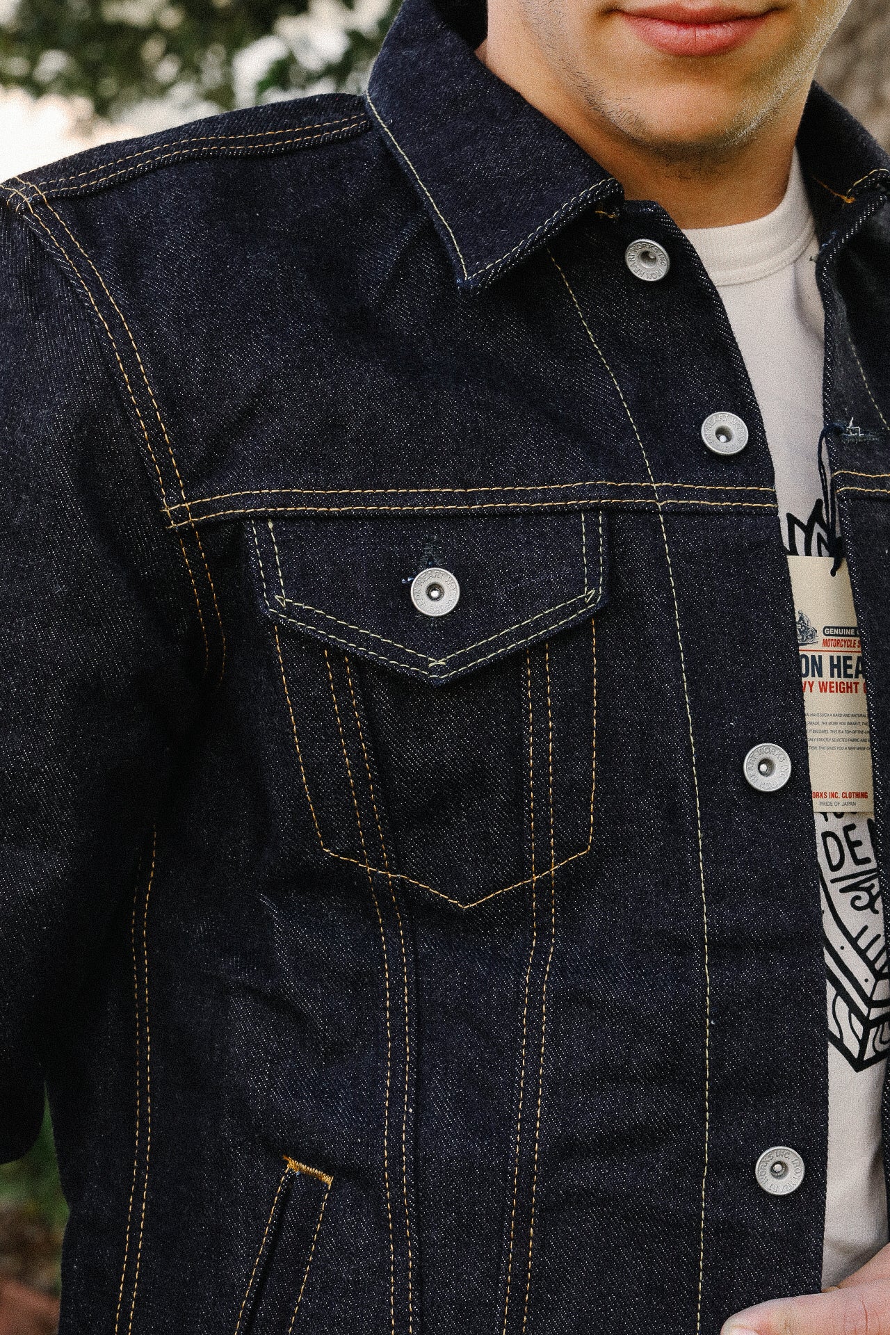 19oz Left-Hand Twill Selvedge Denim Type III Jacket - Indigo IH-526L