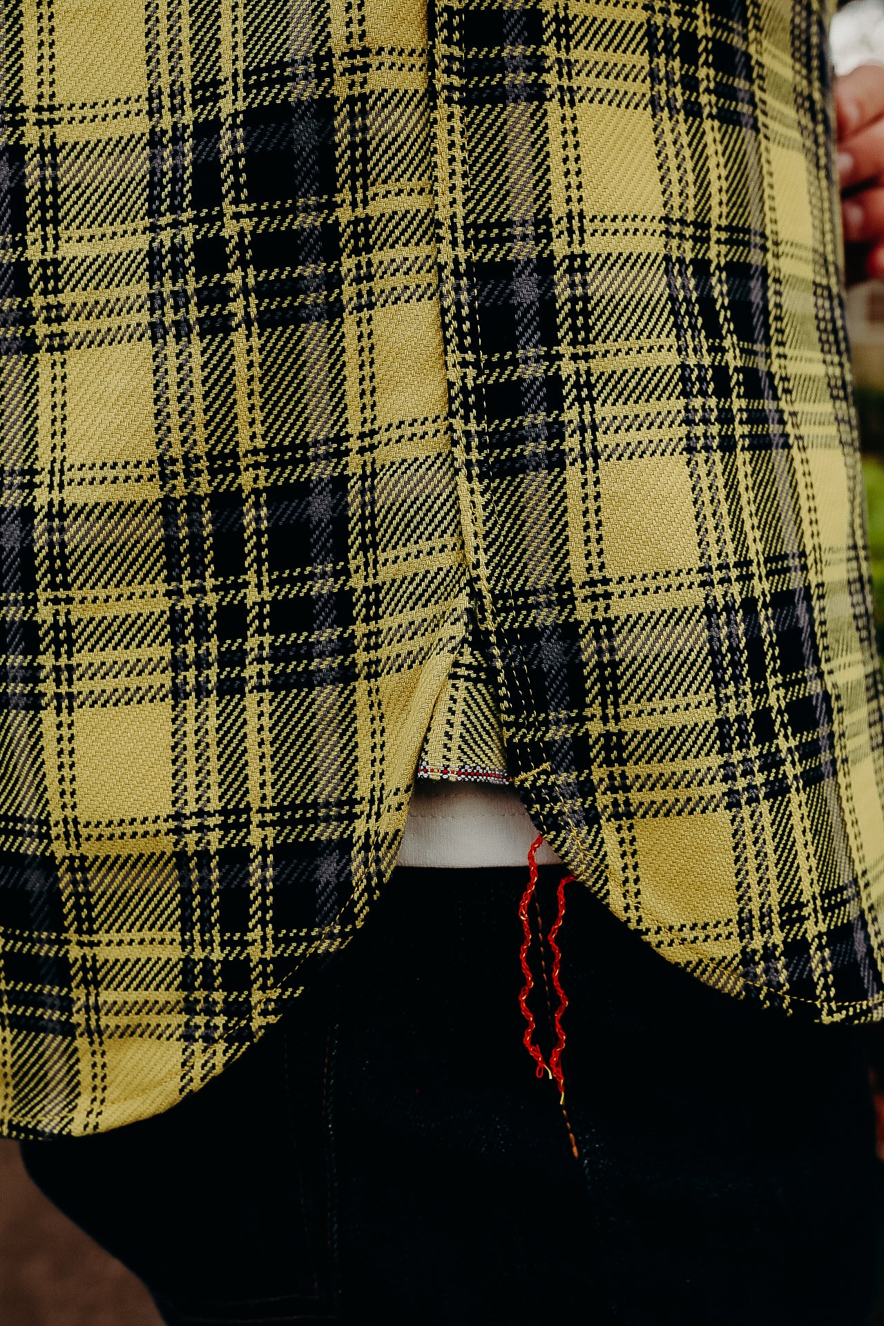 9oz Selvedge Indigo Check Flannel Work Shirt - Yellow IHSH-412-YEL