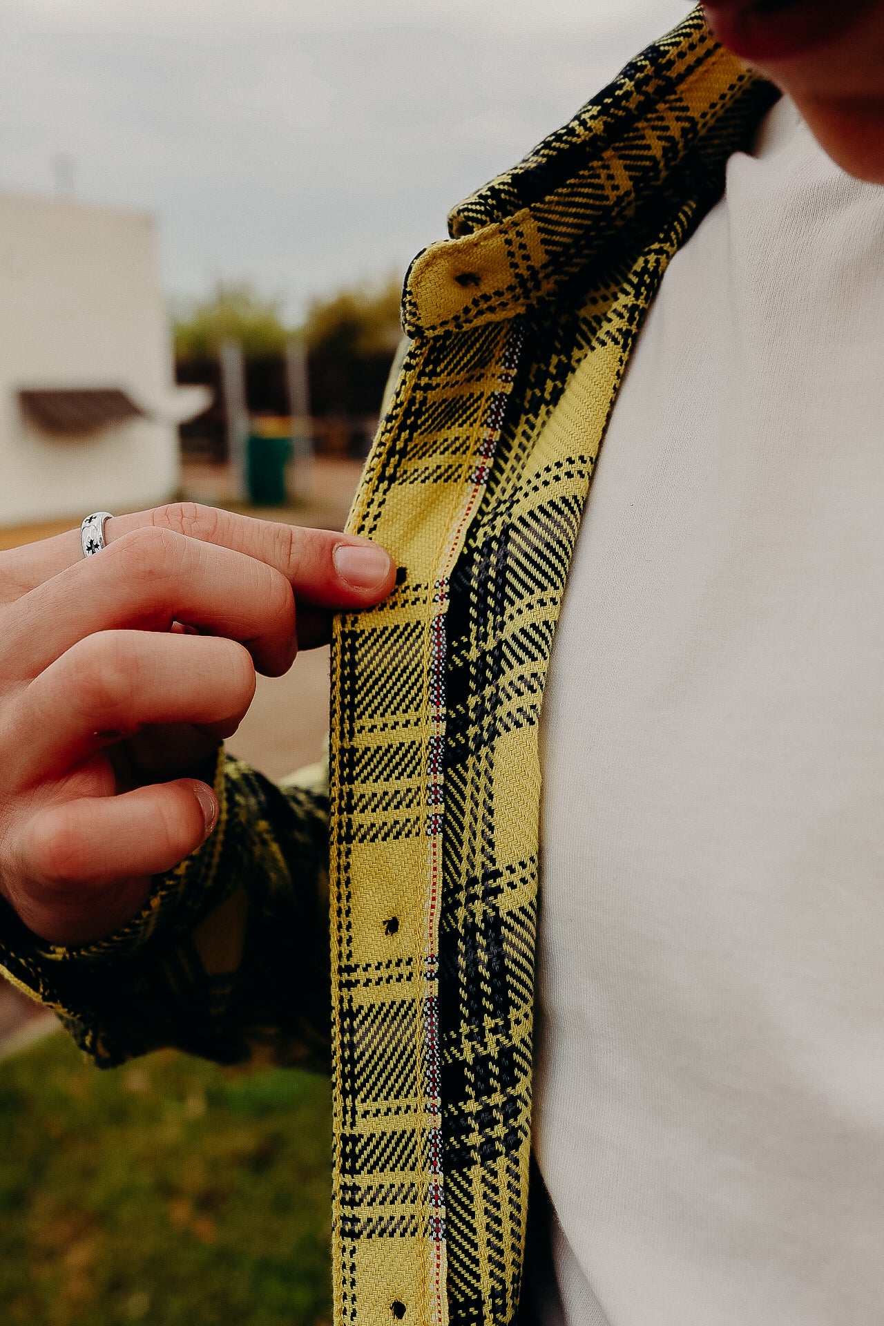 9oz Selvedge Indigo Check Flannel Work Shirt - Yellow IHSH-412-YEL