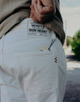 13.5oz Denim Medium/High Rise Tapered Cut Jeans - White IH-888-WT