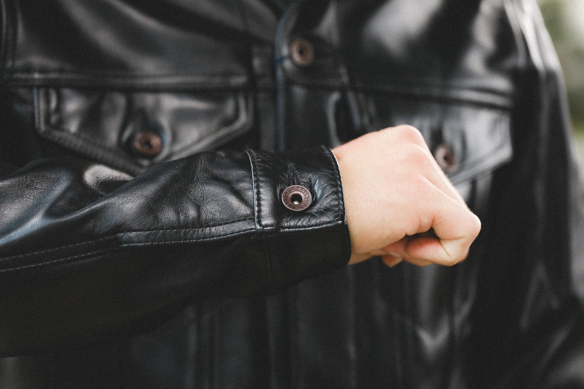 IHJ-64-BLK Iron Heart Japanese Horsehide Modified Type III Jacket - Black (Tea-Core Dyed)