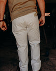 13.5oz Denim Medium/High Rise Tapered Cut Jeans - White IH-888-WT