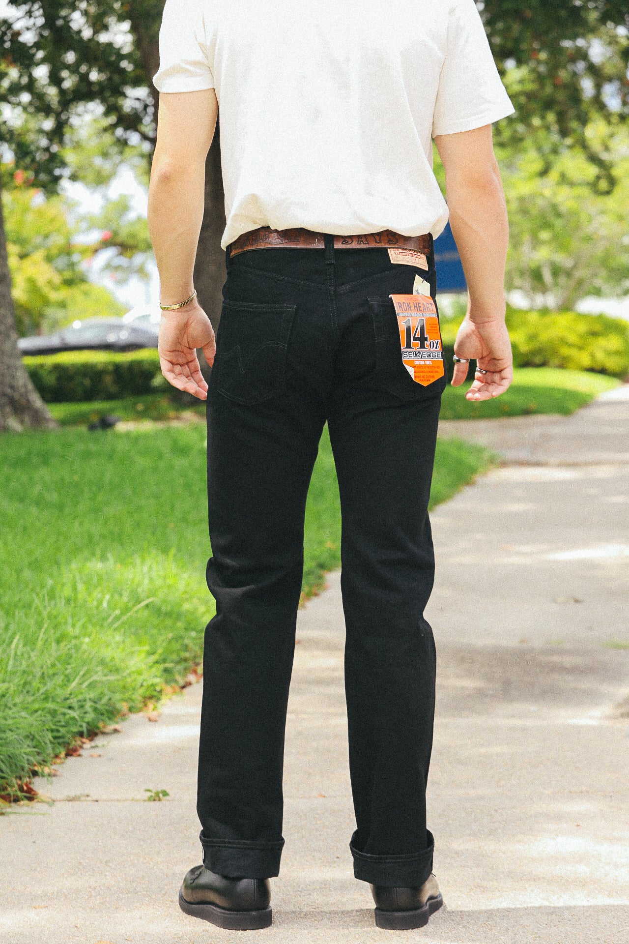 14oz Selvedge Denim Straight Cut Jeans 634S - Black/Black IH-634S