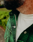 5oz Selvedge Short Sleeved Western Shirt - Green Vintage Check IHSH-386-GRN