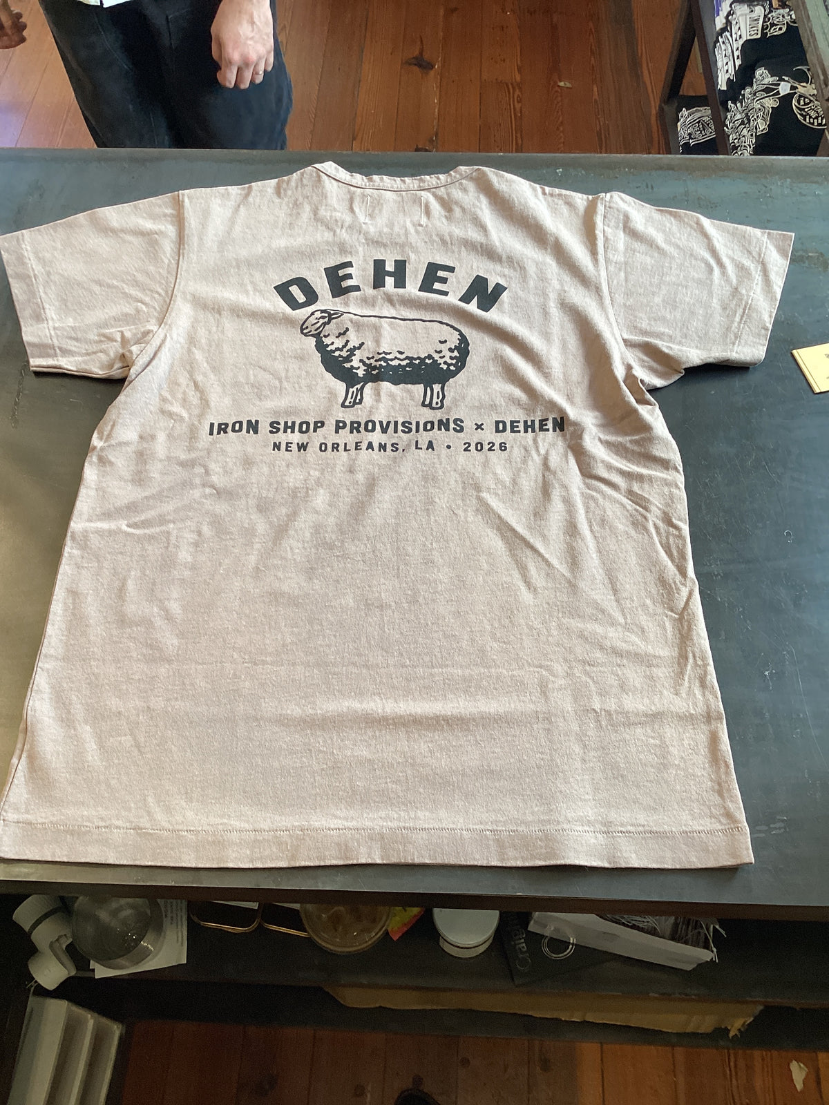 Dehen X Iron Shop Provisions Tee- Putty