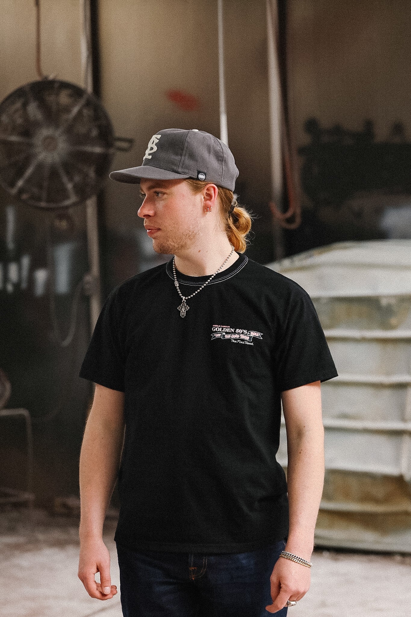 detail shot of graphic tee with a car