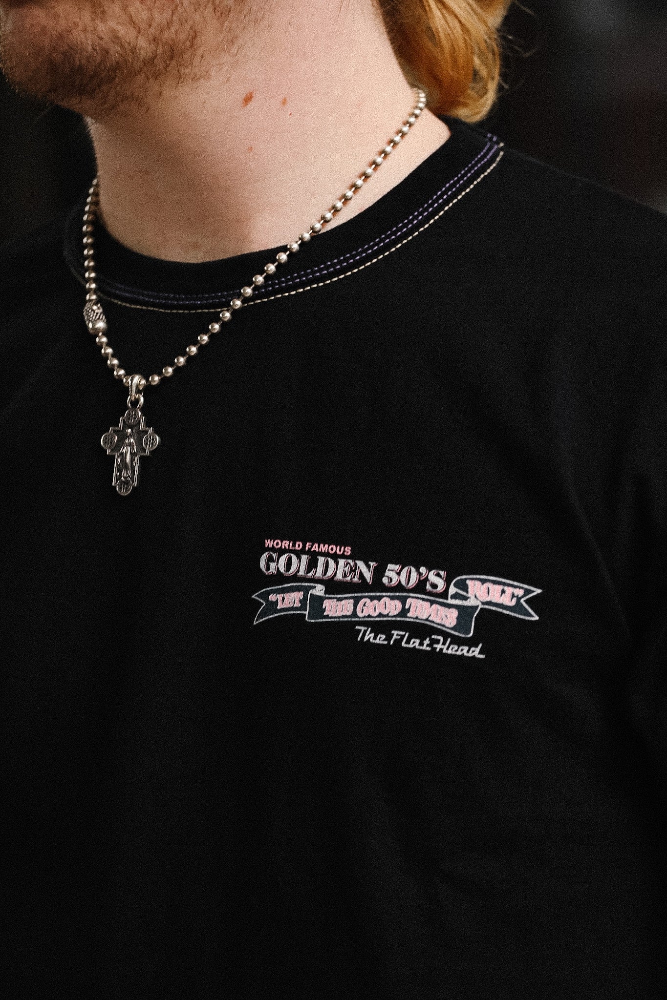 detail shot of graphic tee with a car