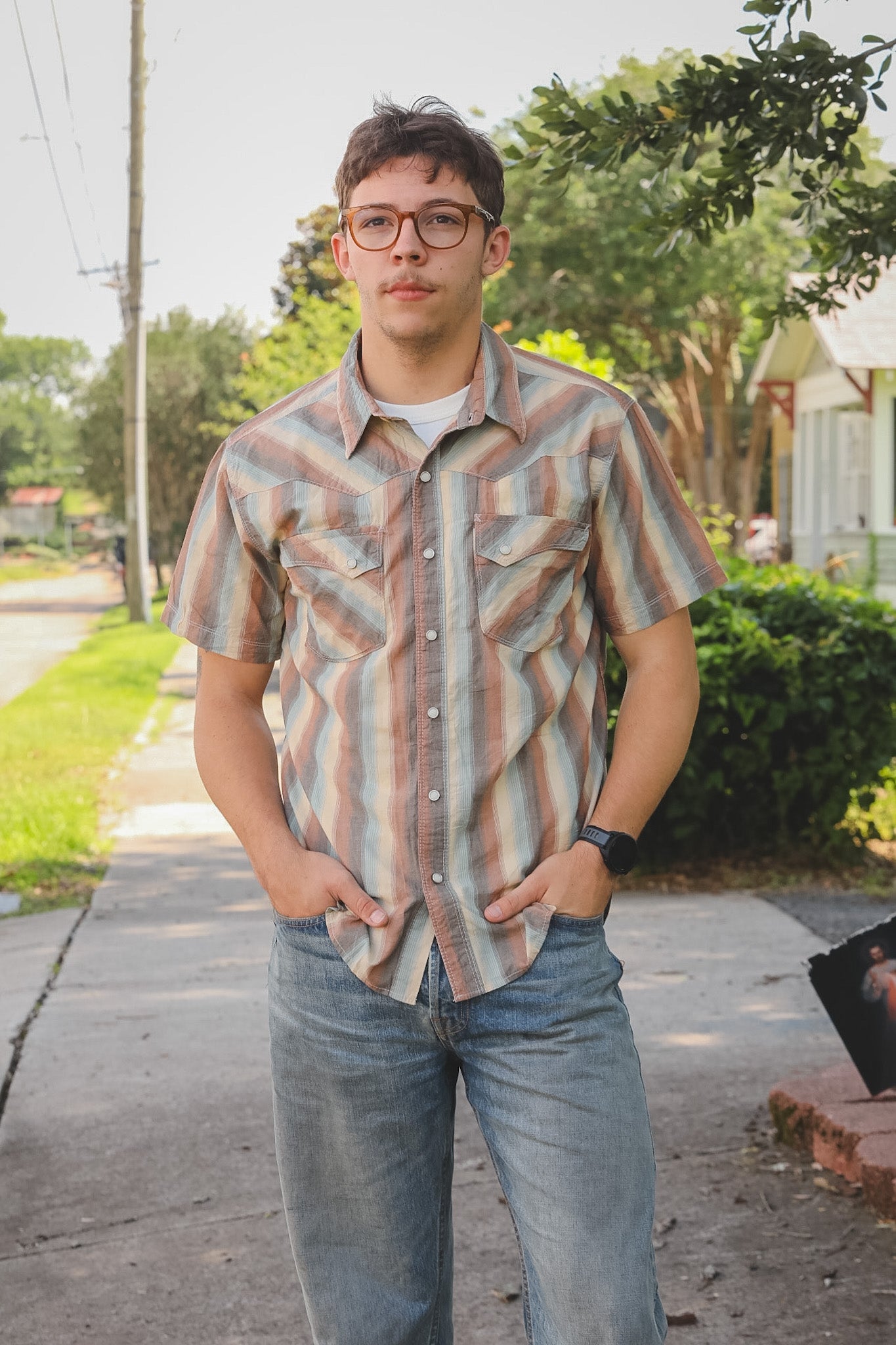 Freenote Cloth Calico Short Sleeve- Desert Stripe - S