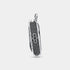 Silver miniature pocket knife charm with wavy black enamel and floral details, Good Art HLYWD style