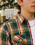 Heavy Flannel Shirt- Green and Orange (502553)