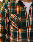 Heavy Flannel Shirt- Green and Orange (502553)