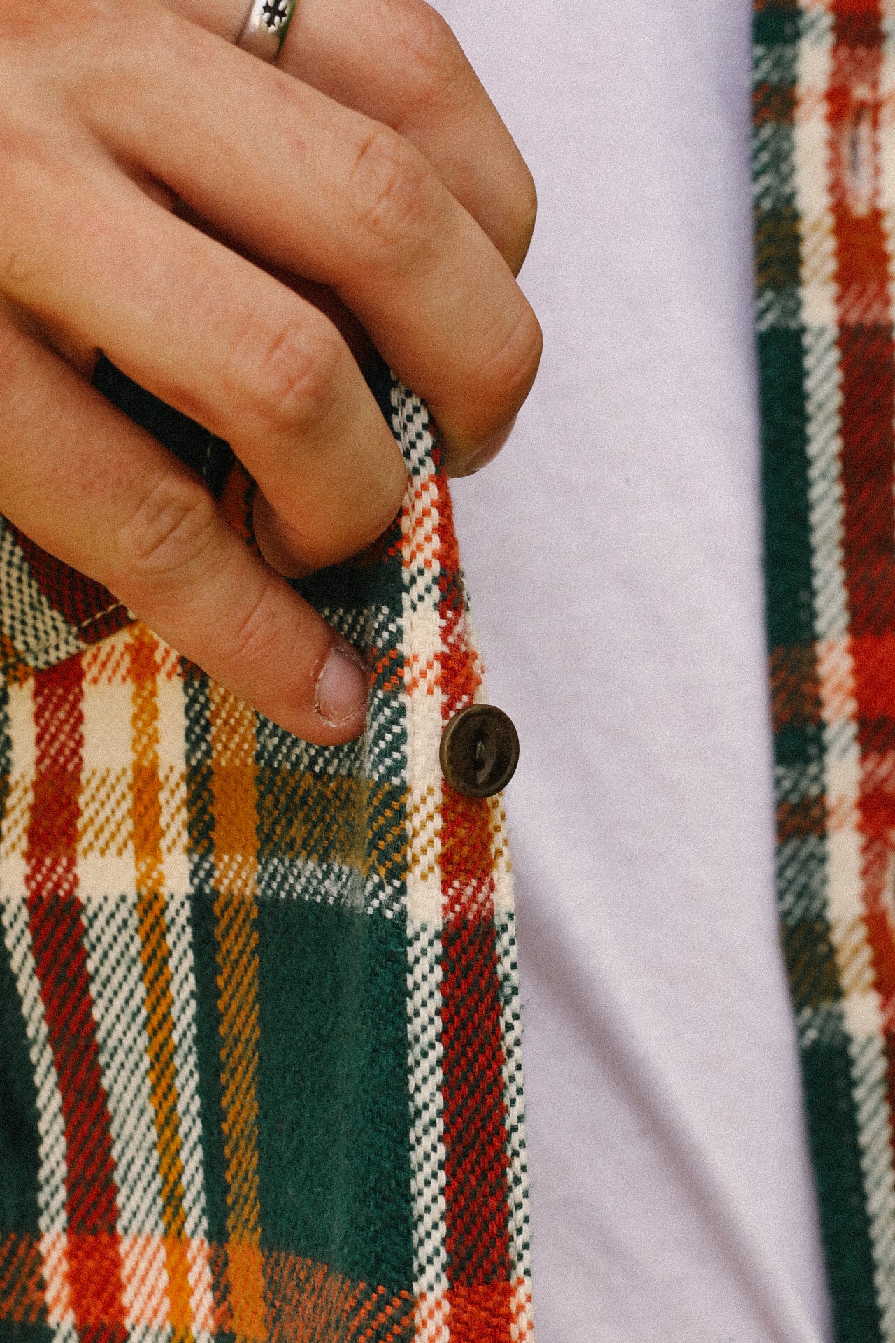 Heavy Flannel Shirt- Green and Orange (502553)