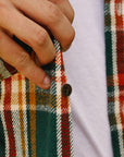 Heavy Flannel Shirt- Green and Orange (502553)