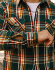 Heavy Flannel Shirt- Green and Orange (502553)