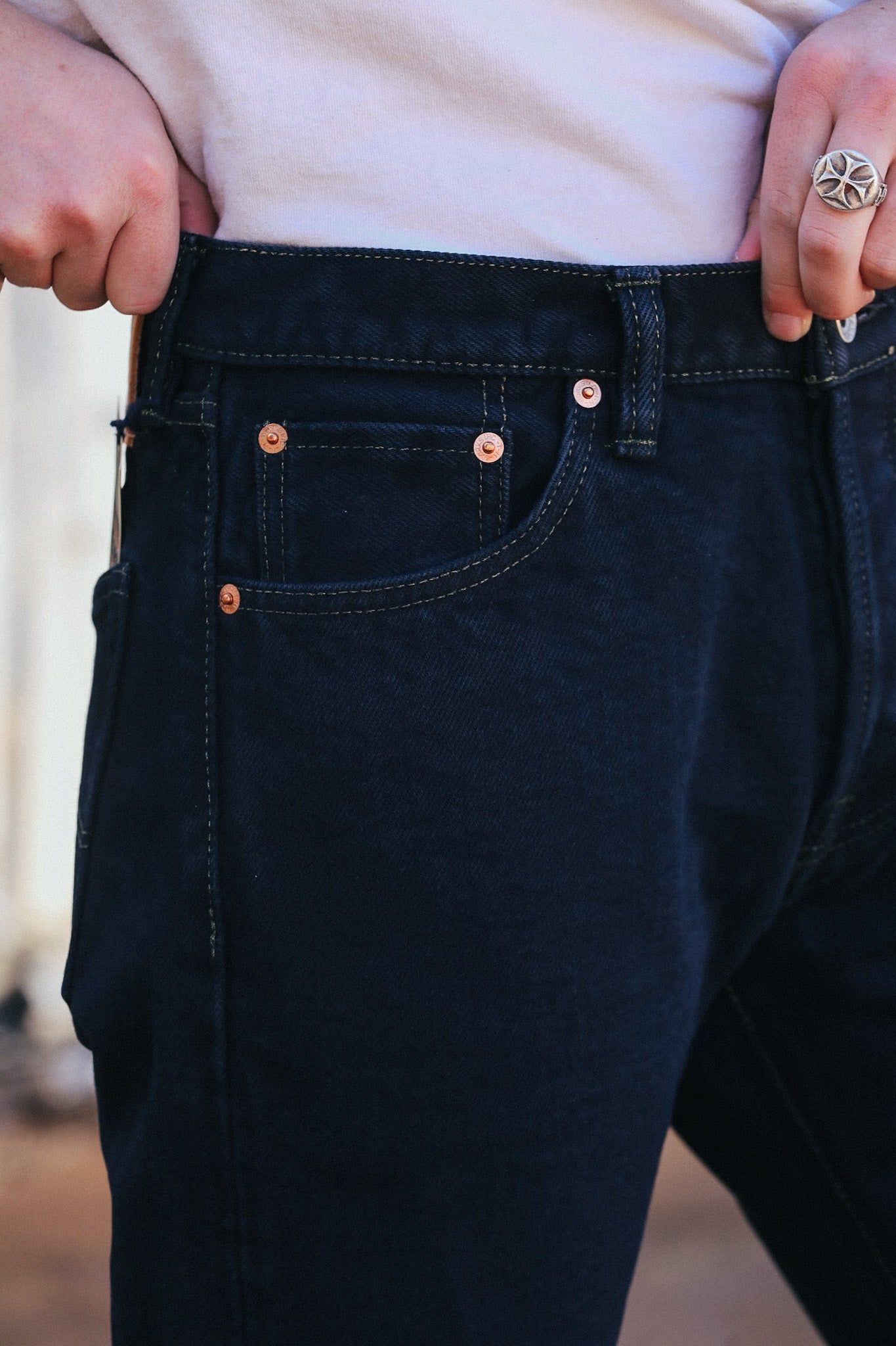 IH-555S-21od 21oz Selvedge Denim Super Slim Cut Jeans - Indigo Overdyed Black