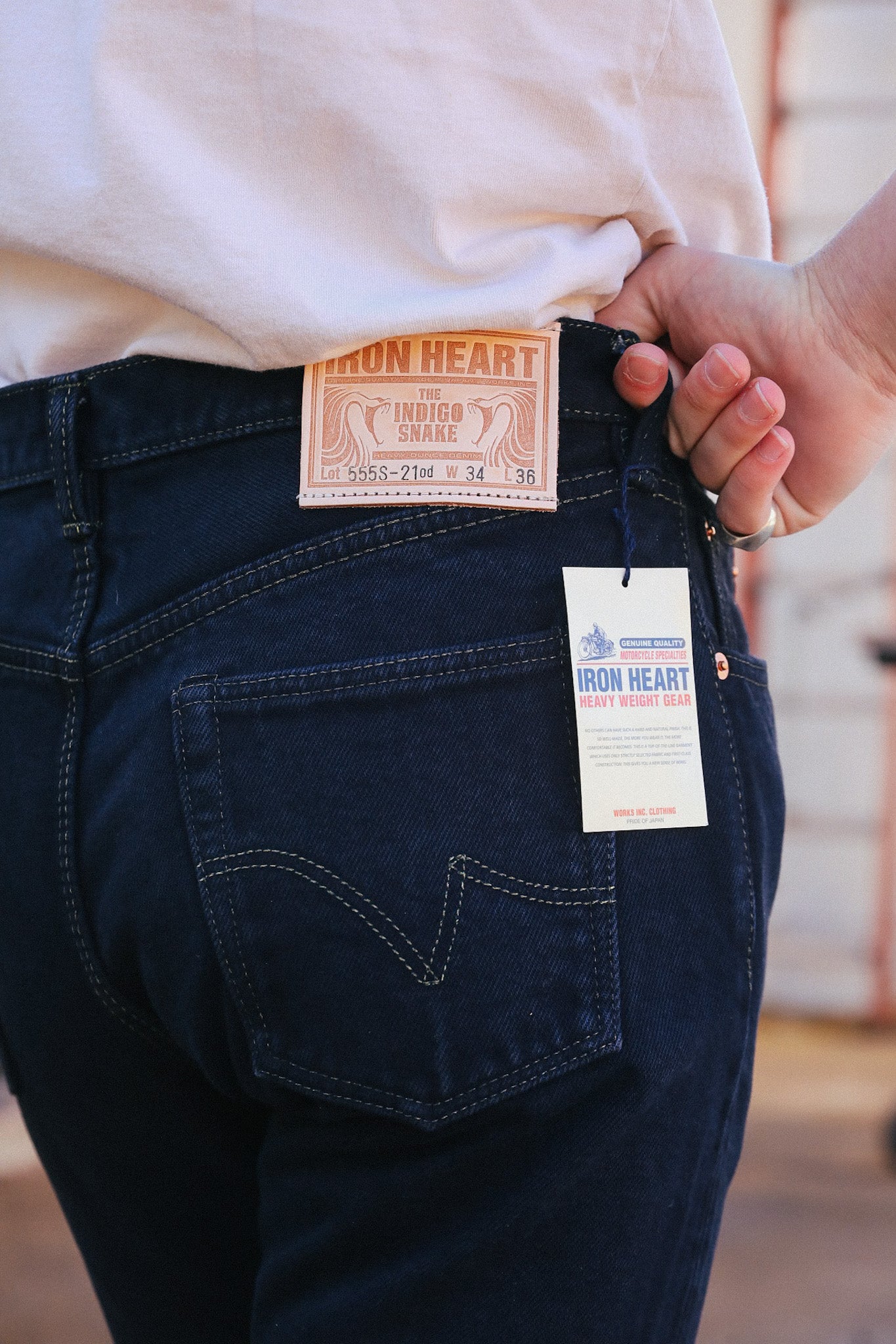 IH-555S-21od 21oz Selvedge Denim Super Slim Cut Jeans - Indigo Overdyed Black