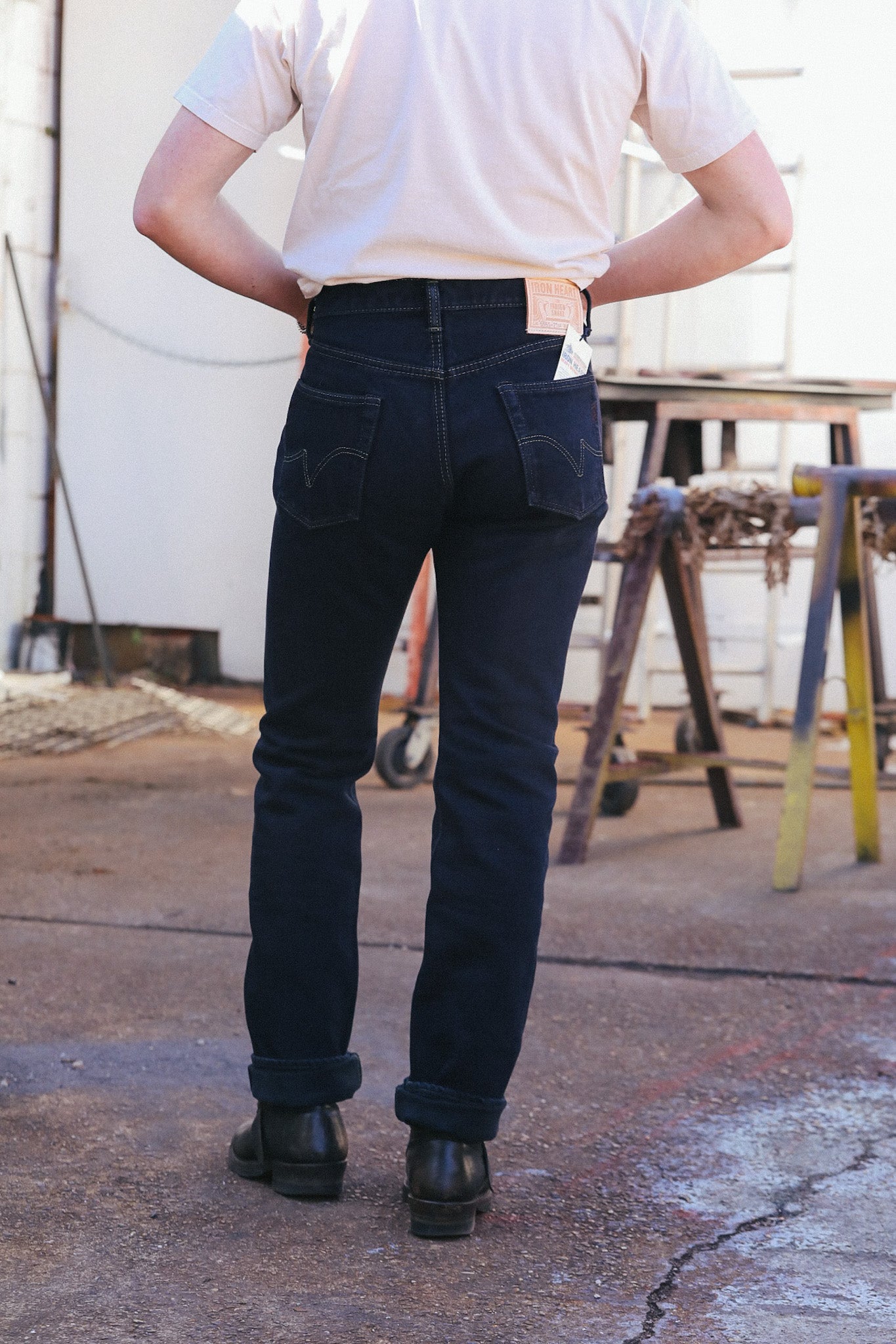 IH-555S-21od 21oz Selvedge Denim Super Slim Cut Jeans - Indigo Overdyed Black