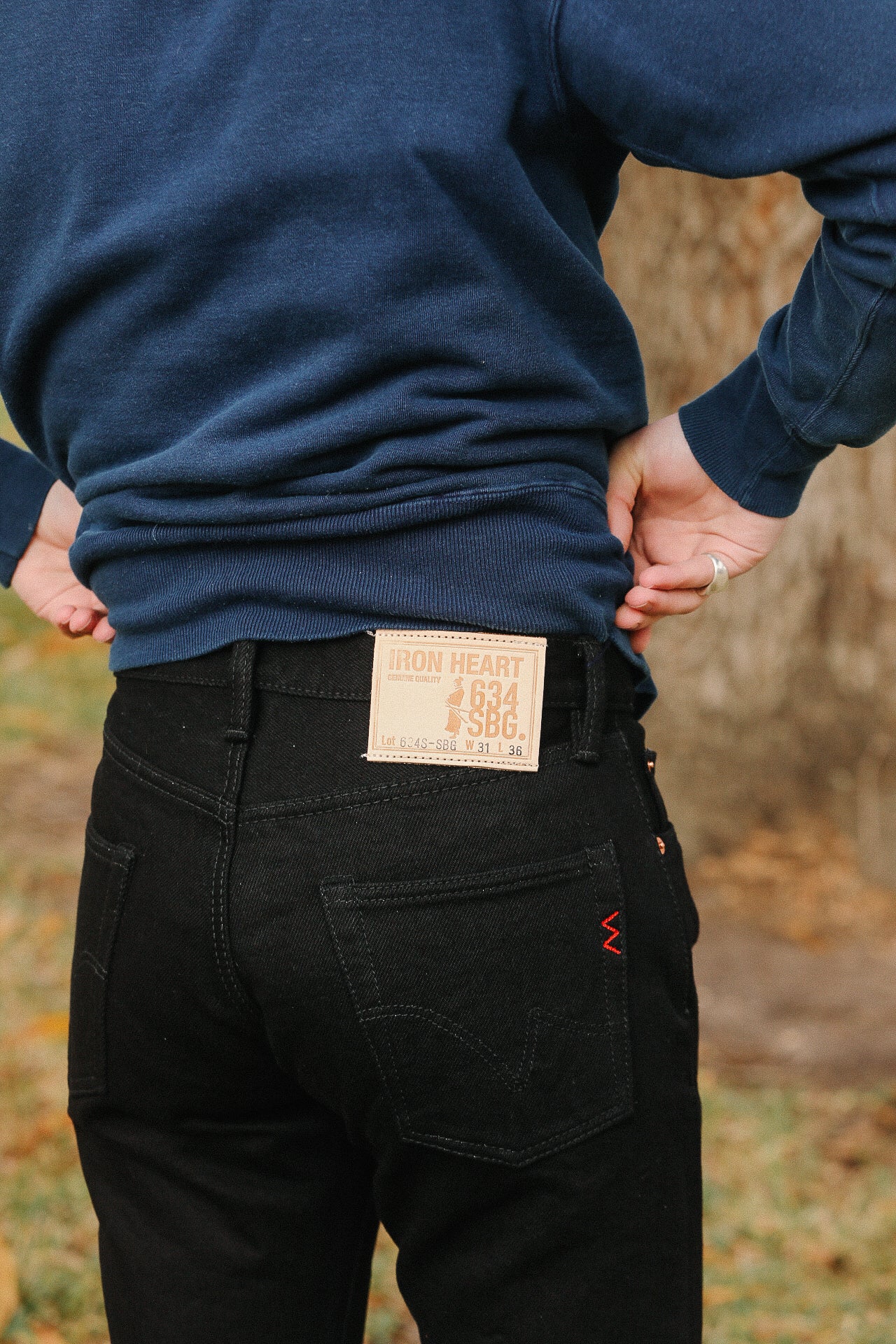 IH-634S-SBG 21oz Selvedge Denim Straight Cut Jeans - Superblack 