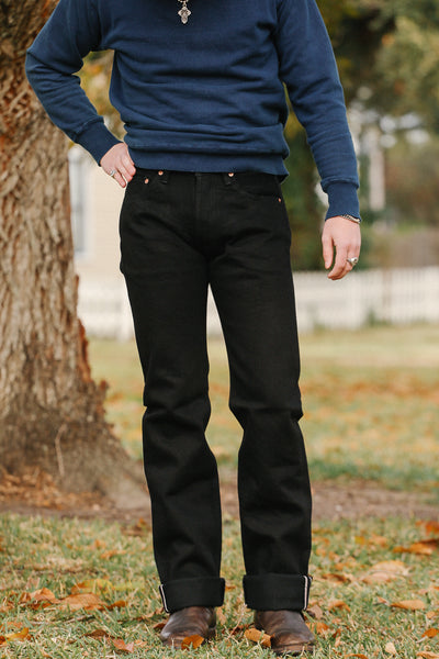IH-634S-SBG 21oz Selvedge Denim Straight Cut Jeans - Superblack