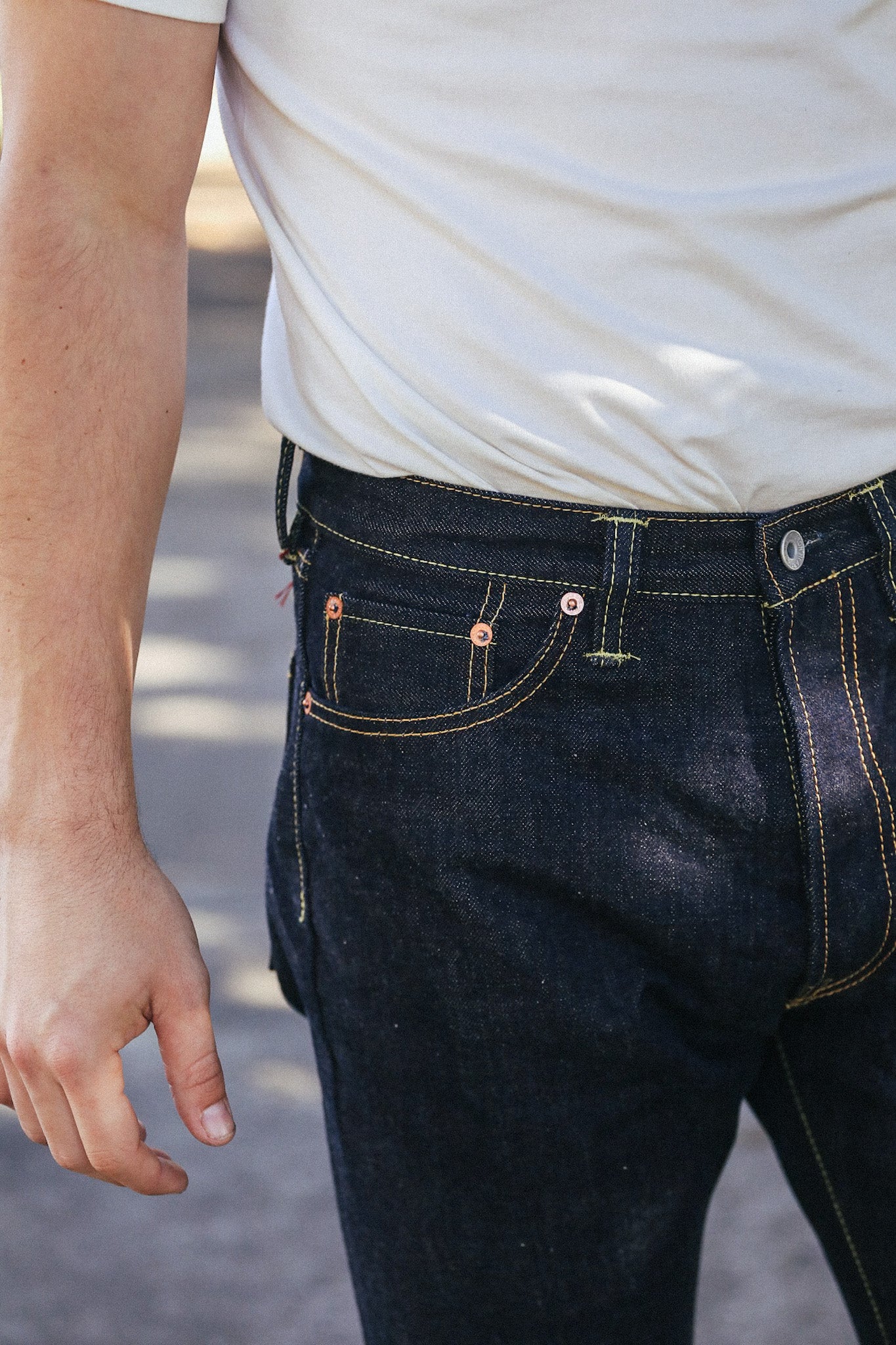 IH-888N 17oz Selvedge Denim Medium/High Rise Tapered Cut Jeans