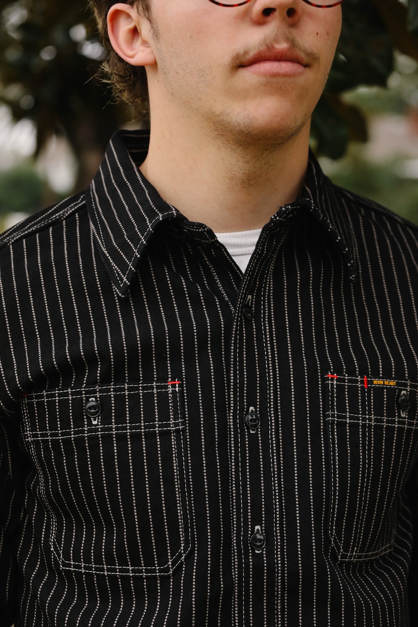 IHSH-266-BLK 12oz Wabash Work Shirt - Black With Black Buttons