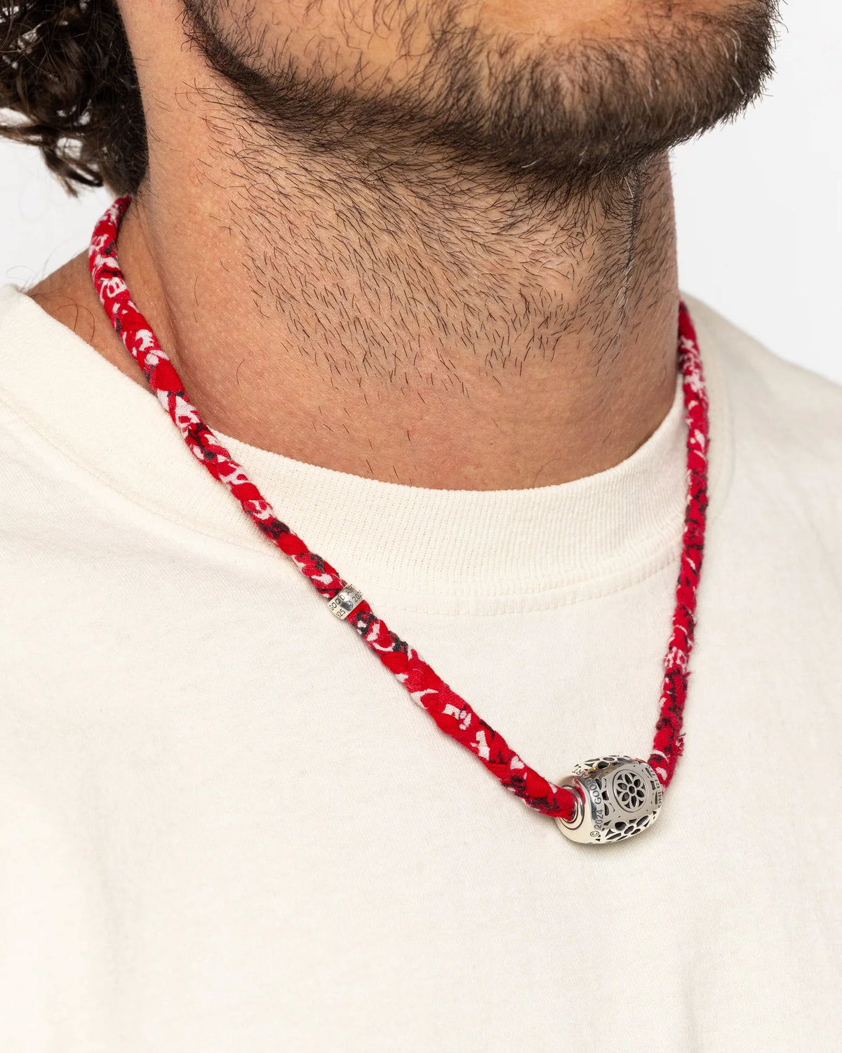 Good Art HLYWD Pooka Necklace- Red Bandana Braid