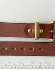 Heavy Duty "Tochigi" Leather Belt - Brown (B-GRADE)-size M