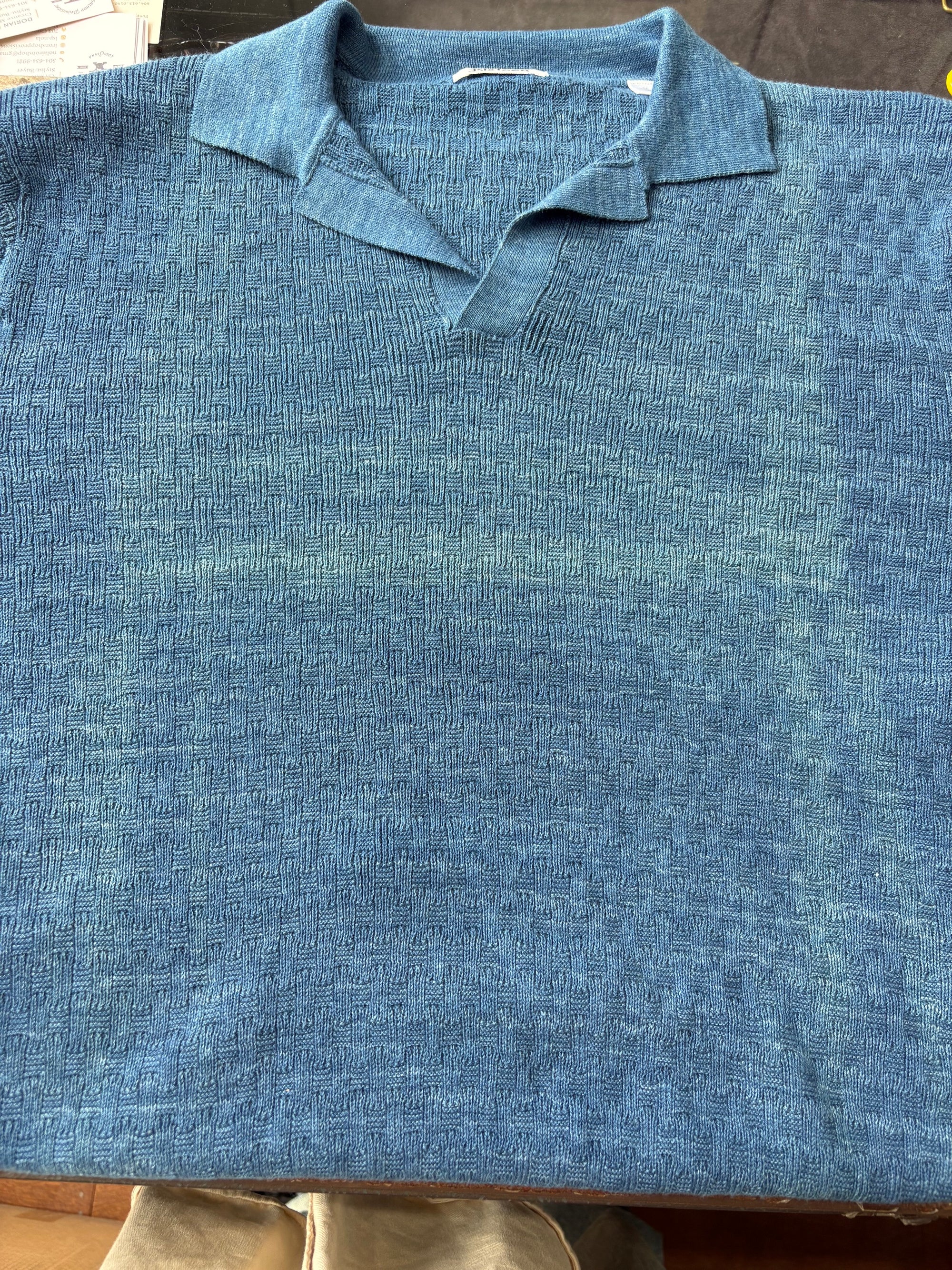 3sixteen Knit Polo - Vintage Blue Boxweave (Scratch N' Dent)