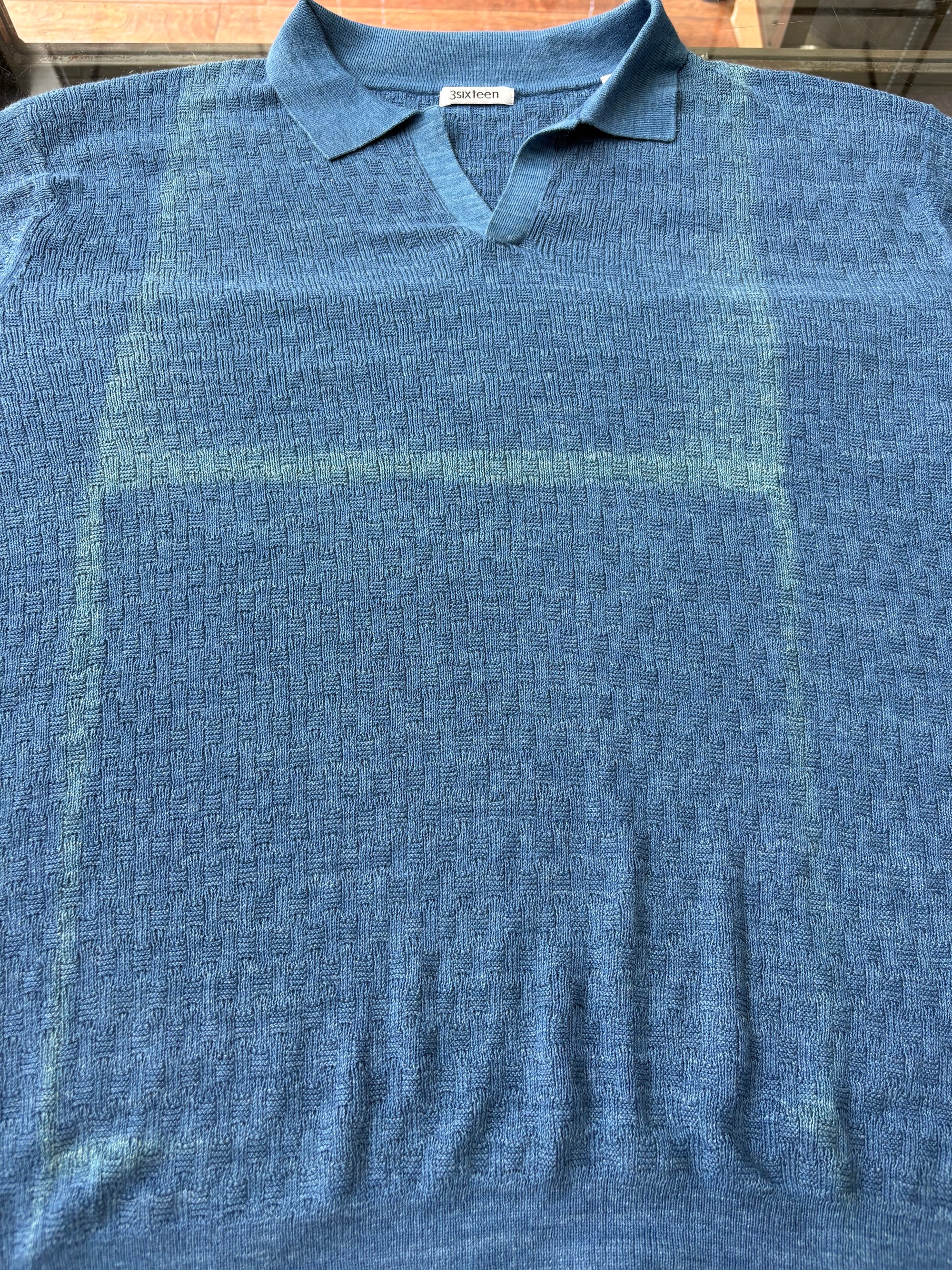 3sixteen Knit Polo - Vintage Blue Boxweave (Scratch N' Dent)