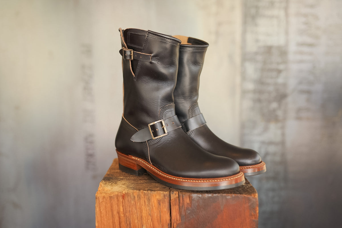 LK-003 John Lofgren Wabash Engineer Boots- Black Horween CXL 