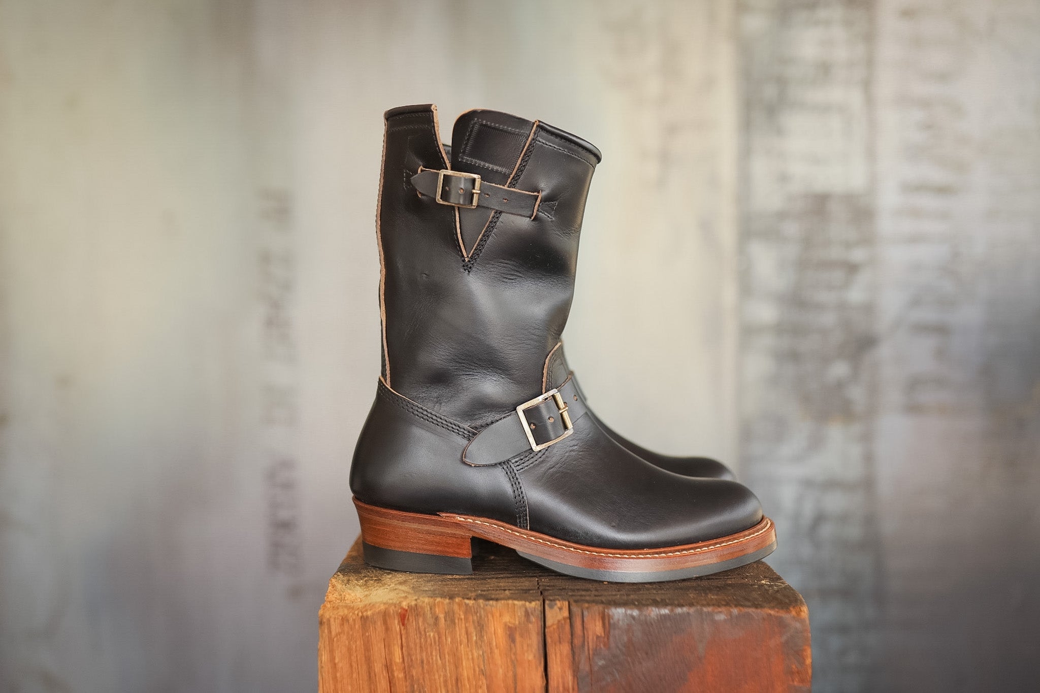 LK-003 John Lofgren Wabash Engineer Boots- Black Horween CXL LK-003 John Lofgren Wabash Engineer Boots- Black Horween CXL