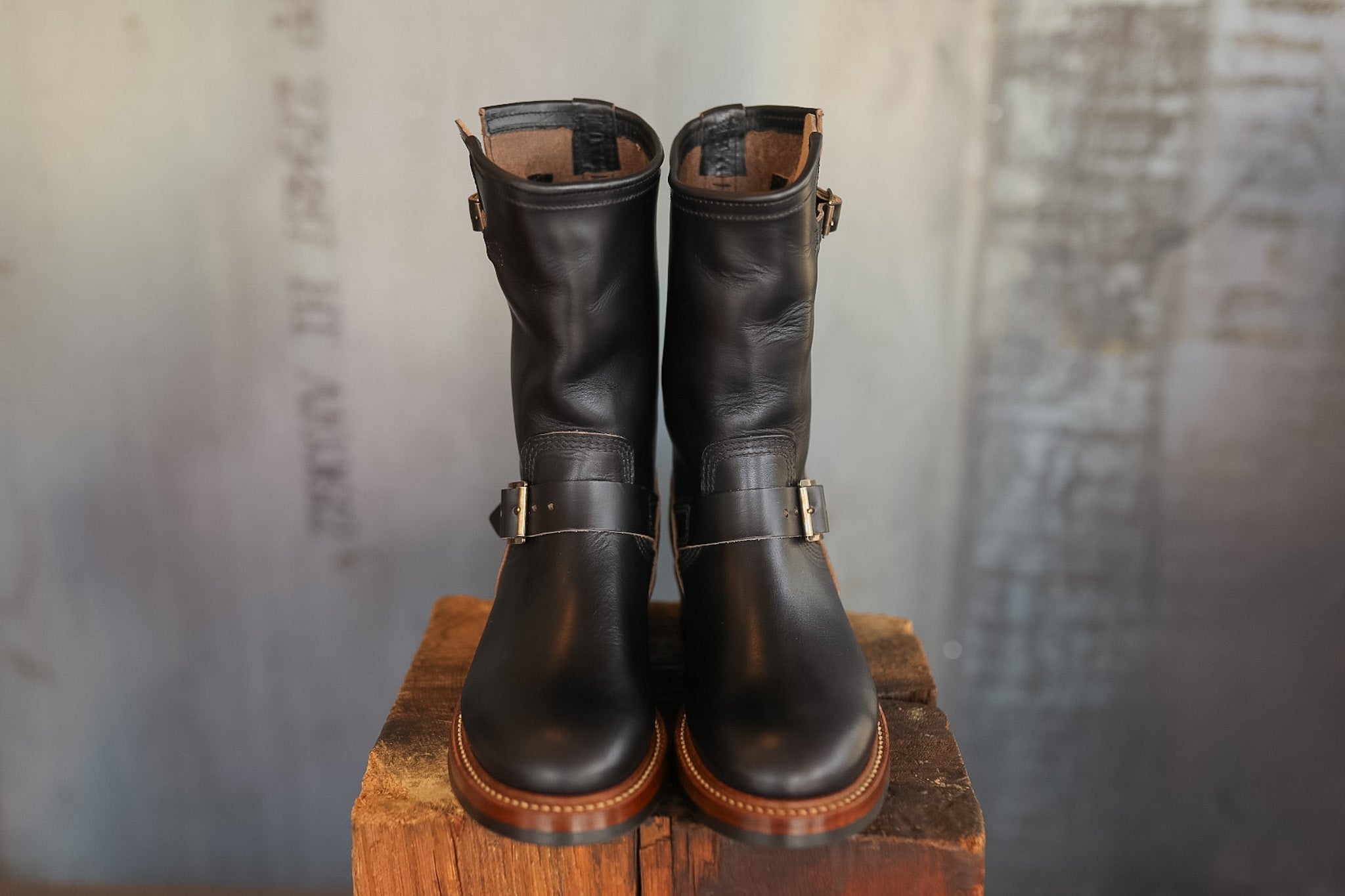LK-003 John Lofgren Wabash Engineer Boots- Black Horween CXL