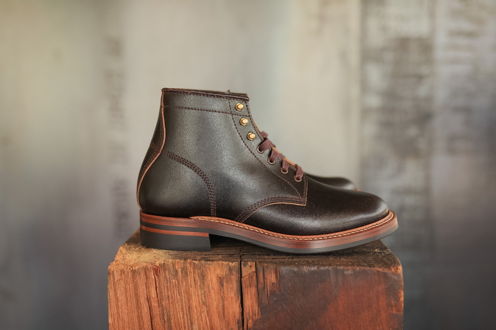 LK-040 John Lofgren El Capitan Boots- Dark Brownn Horween Waxed